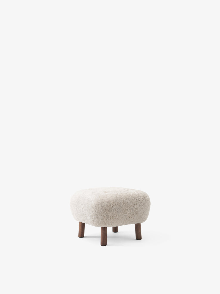 Upholstered footrest ATD1 with a walnut base