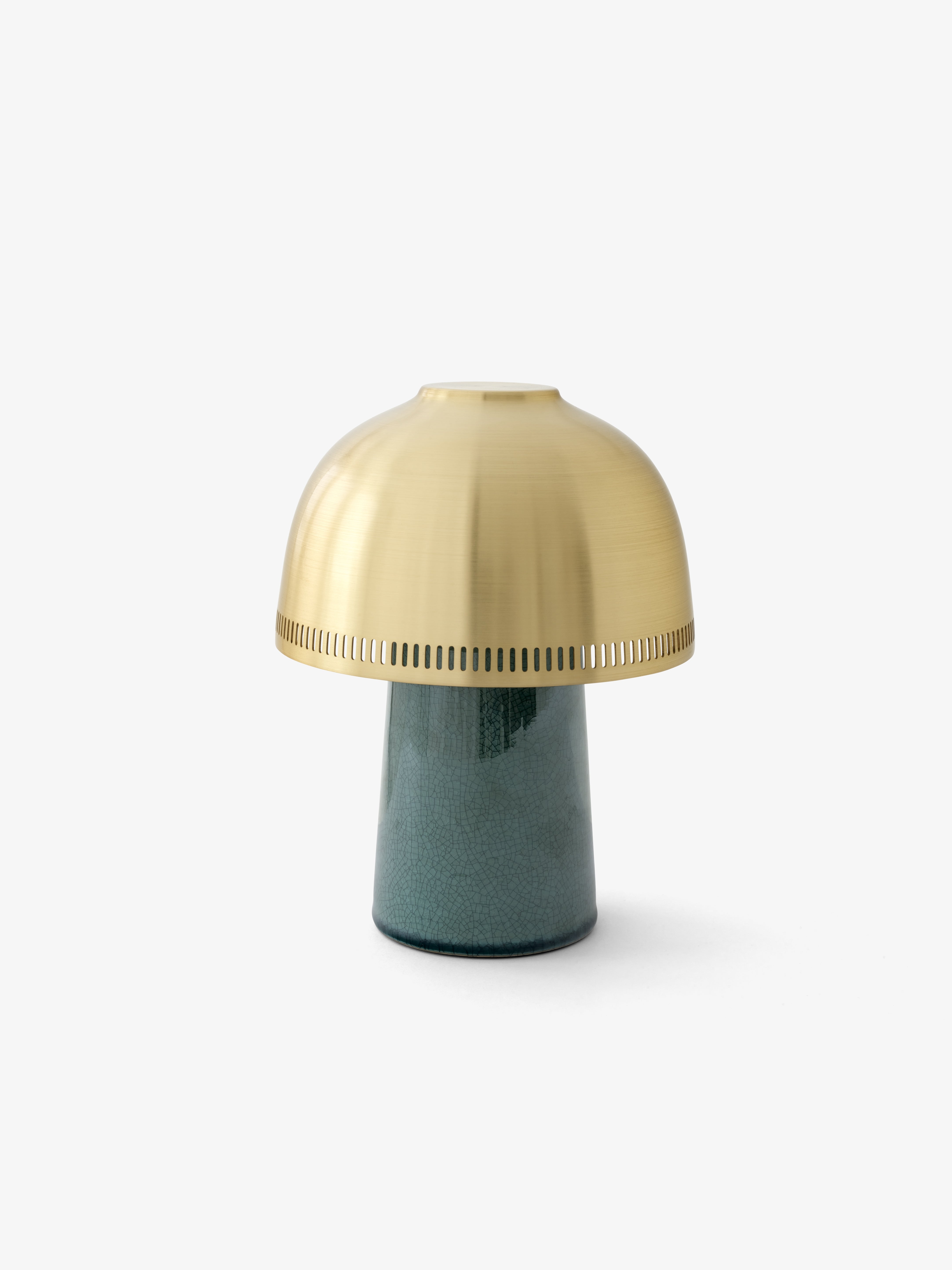 Portable lamp RAKU SH8 brass shade with a sea base
