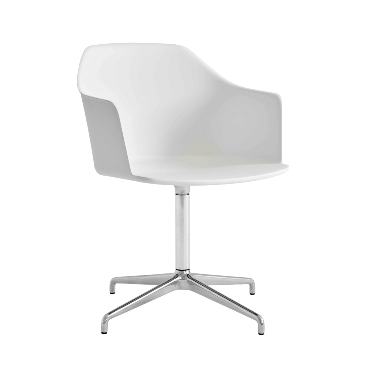 RELY HW38 office chair in white with an aluminum base