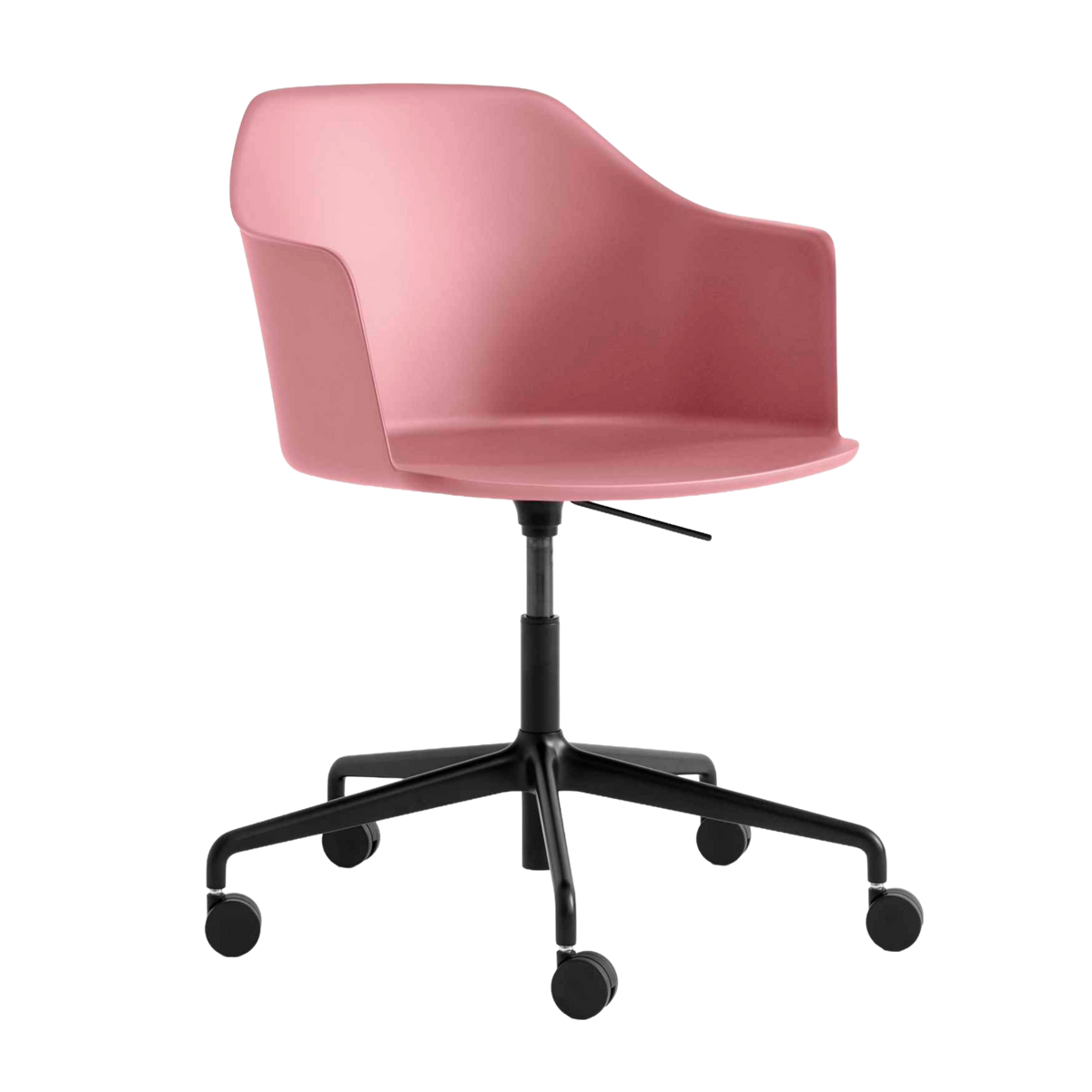 RELY HW53 Office Chair in Light Pink with Black Aluminum Base