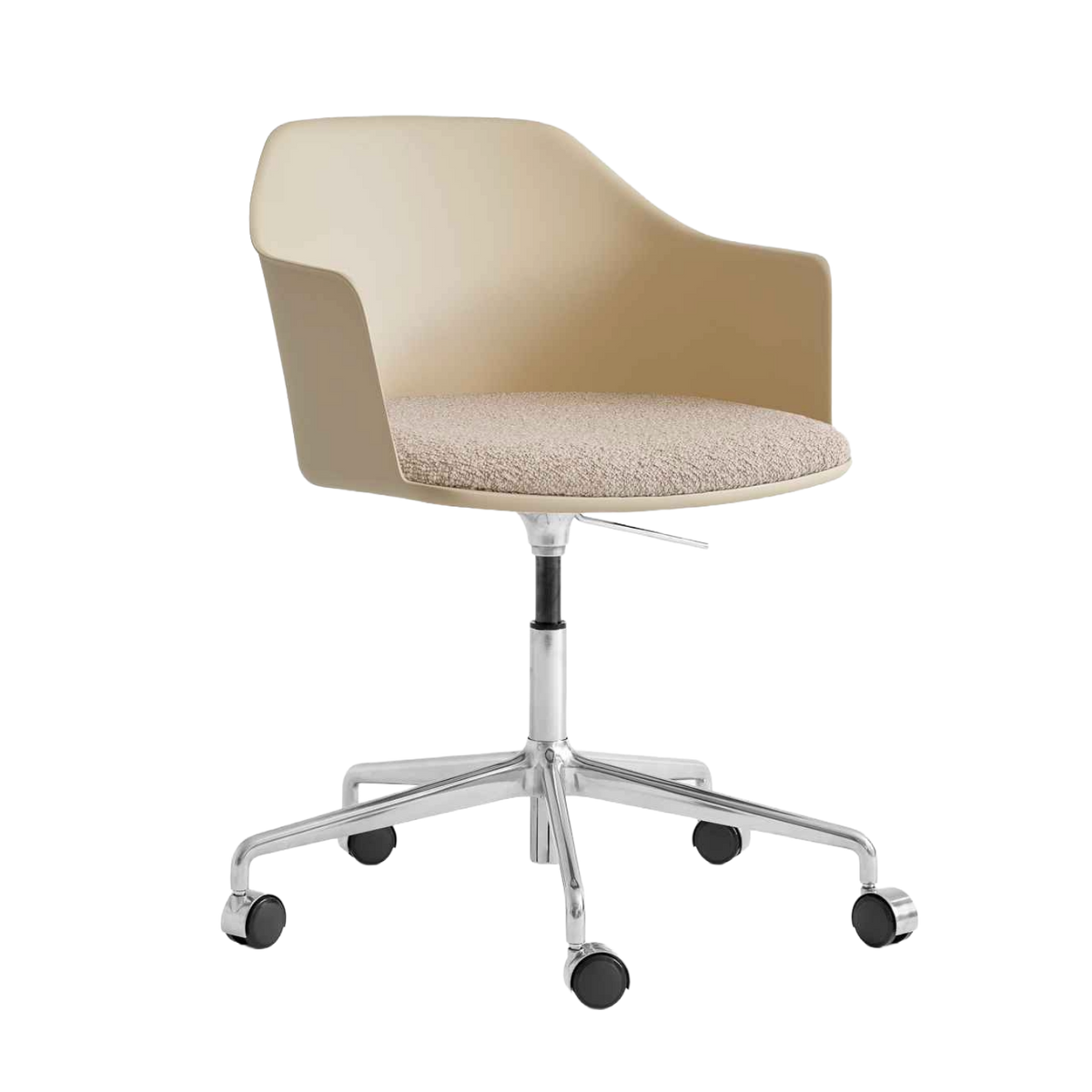 RELY HW54 Office Chair in Sand with Upholstered Seat and Aluminum Base