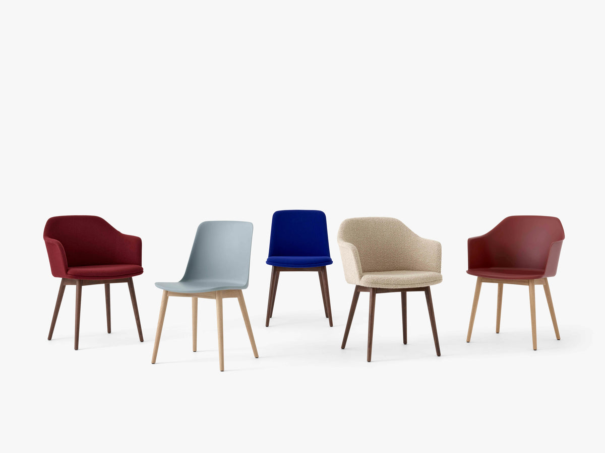 RELY HW71 Chair in Red-Brown with Oak Base