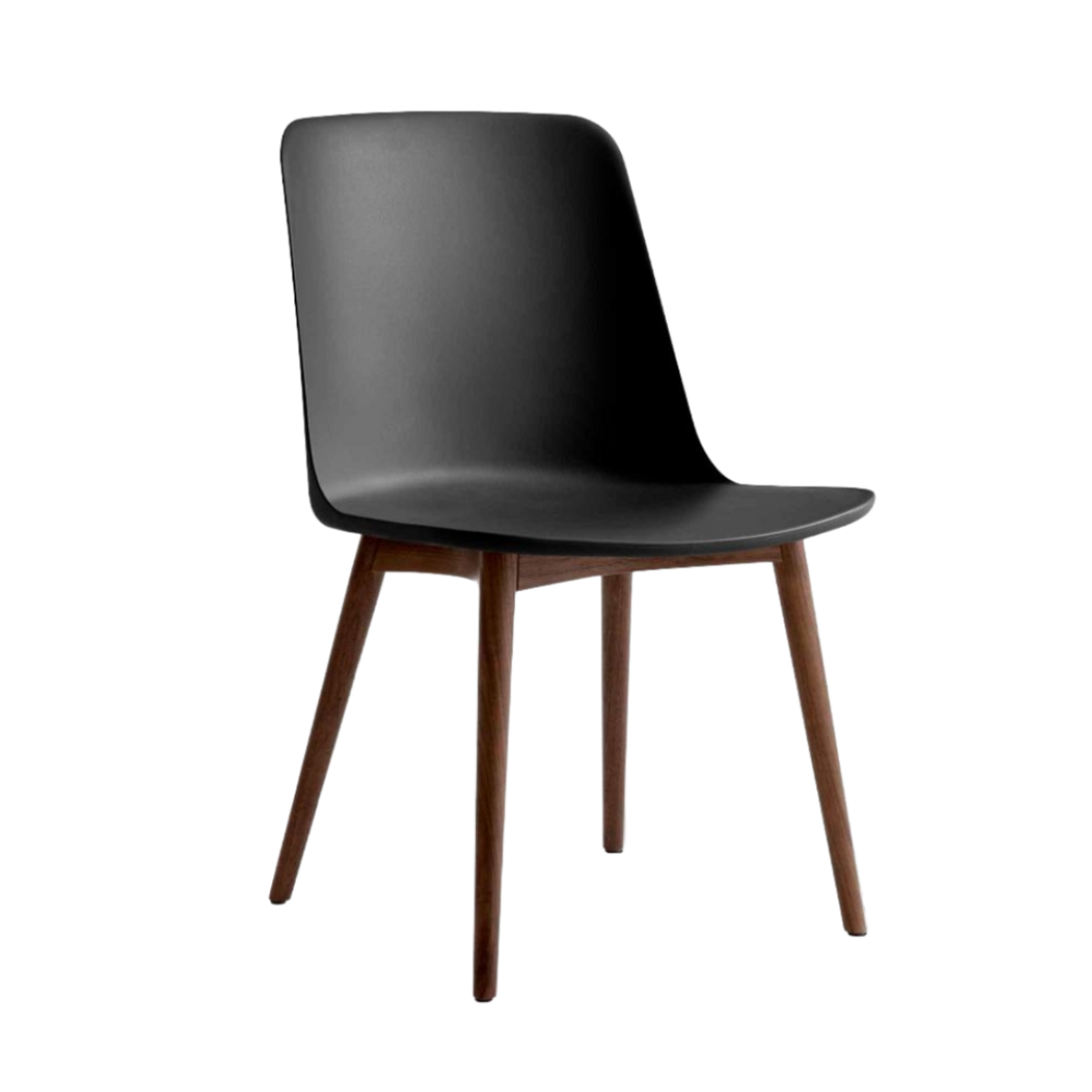 RELY HW71 Chair black with walnut base