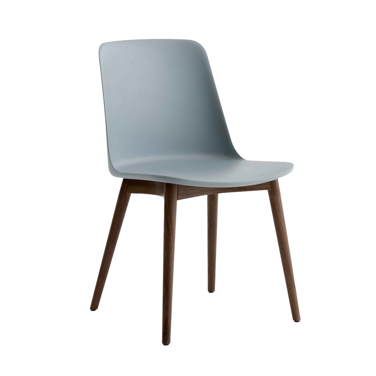 RELY HW71 Chair in Light Blue with Walnut Base