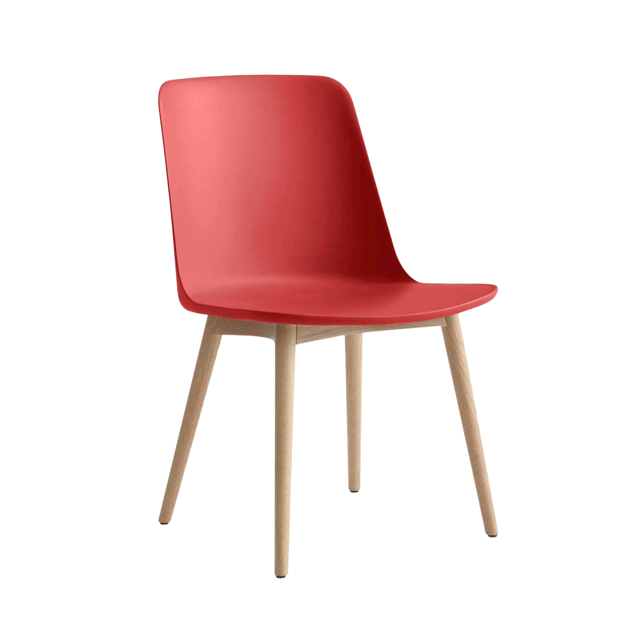 RELY HW71 Chair in Red with Oak Base