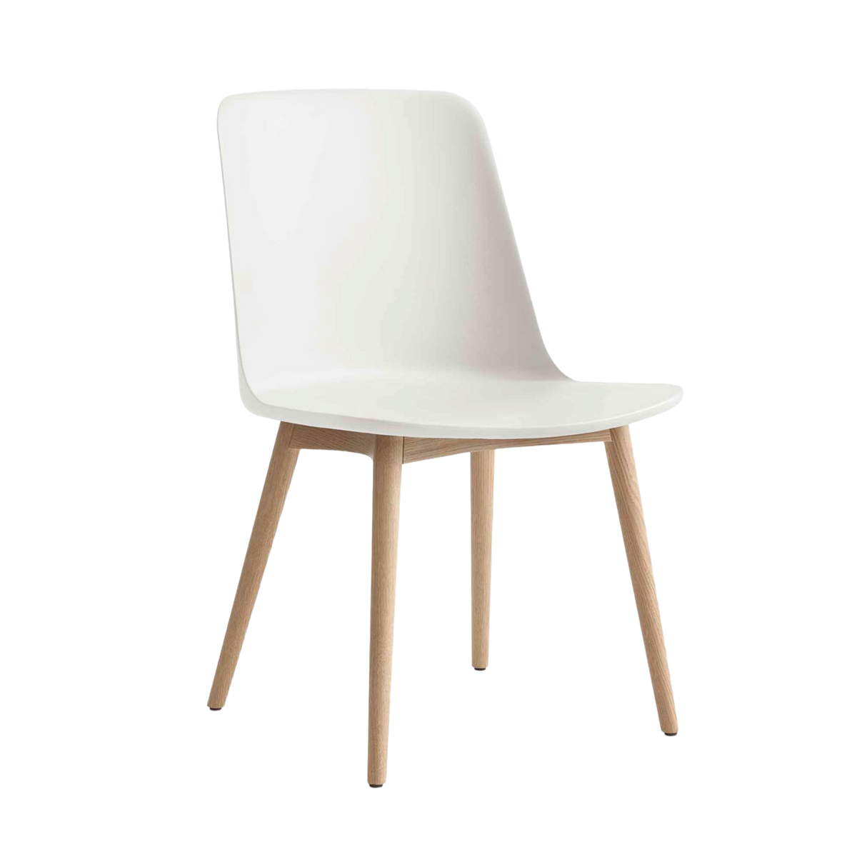 RELY HW71 Chair in White with Oak Base
