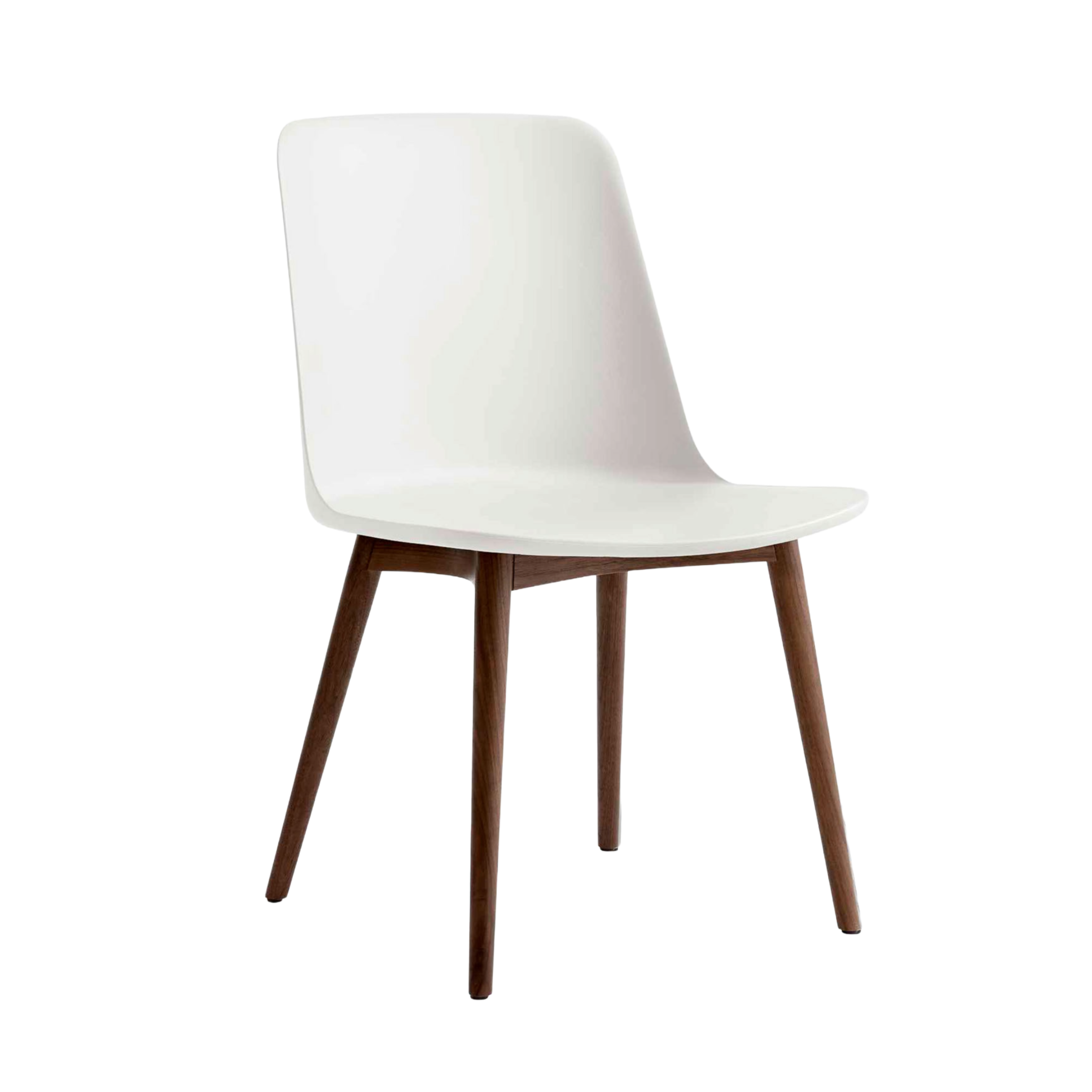 RELY HW71 chair in white with a walnut base
