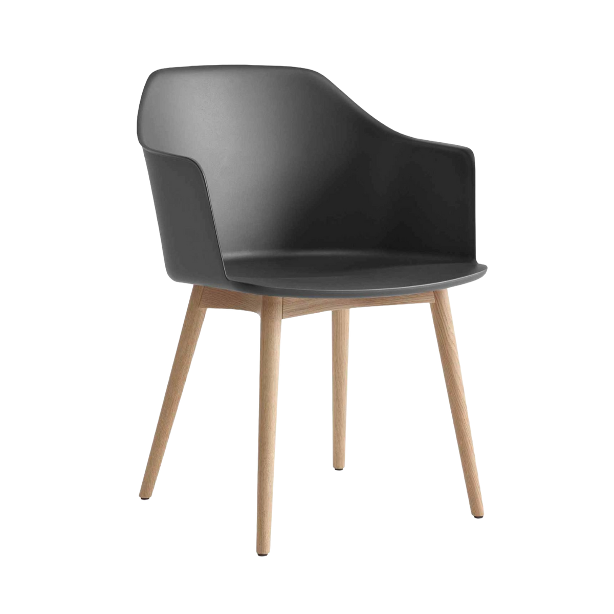 RELY HW76 Armchair in Graphite with Oak Base