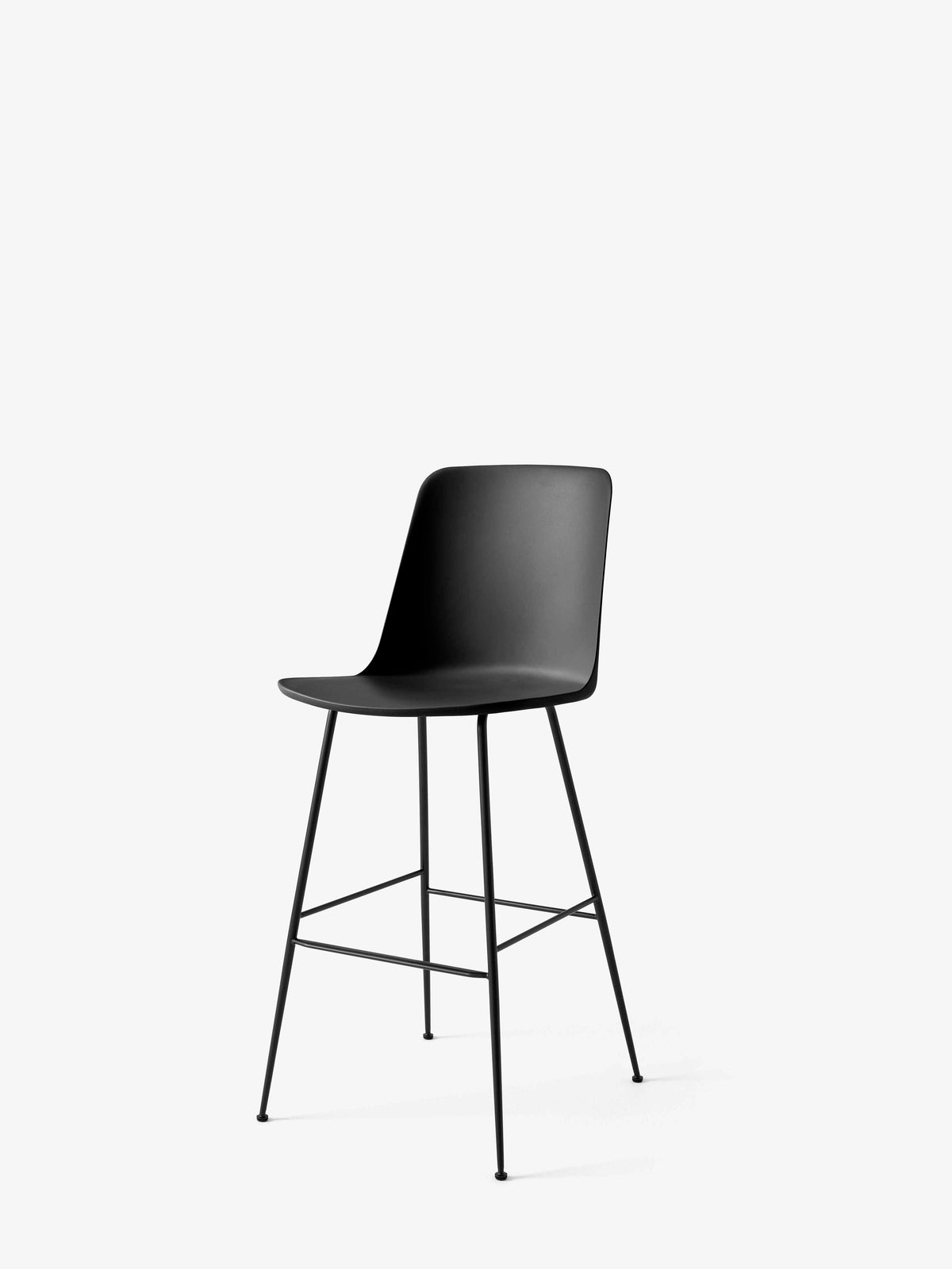 RELY Bar Stool Black with Black Steel Base