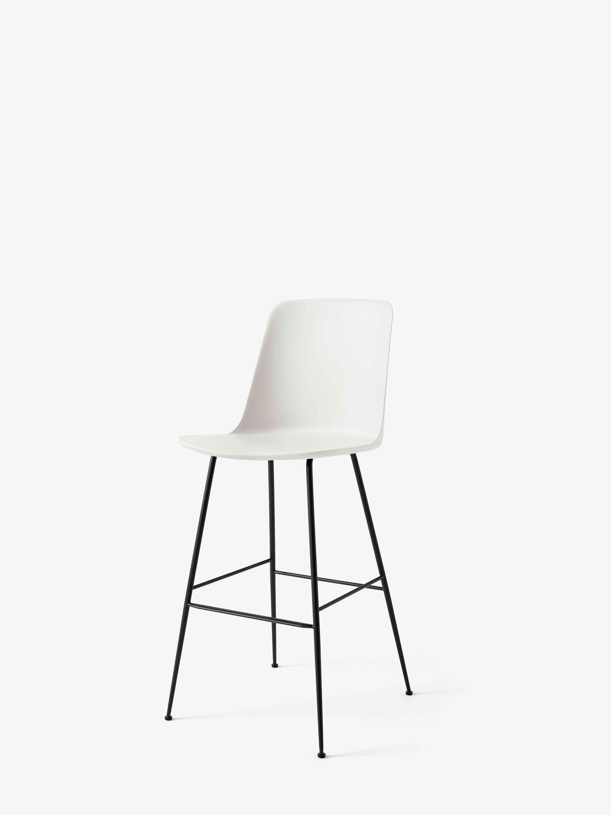 RELY Bar Stool White with Black Steel Base