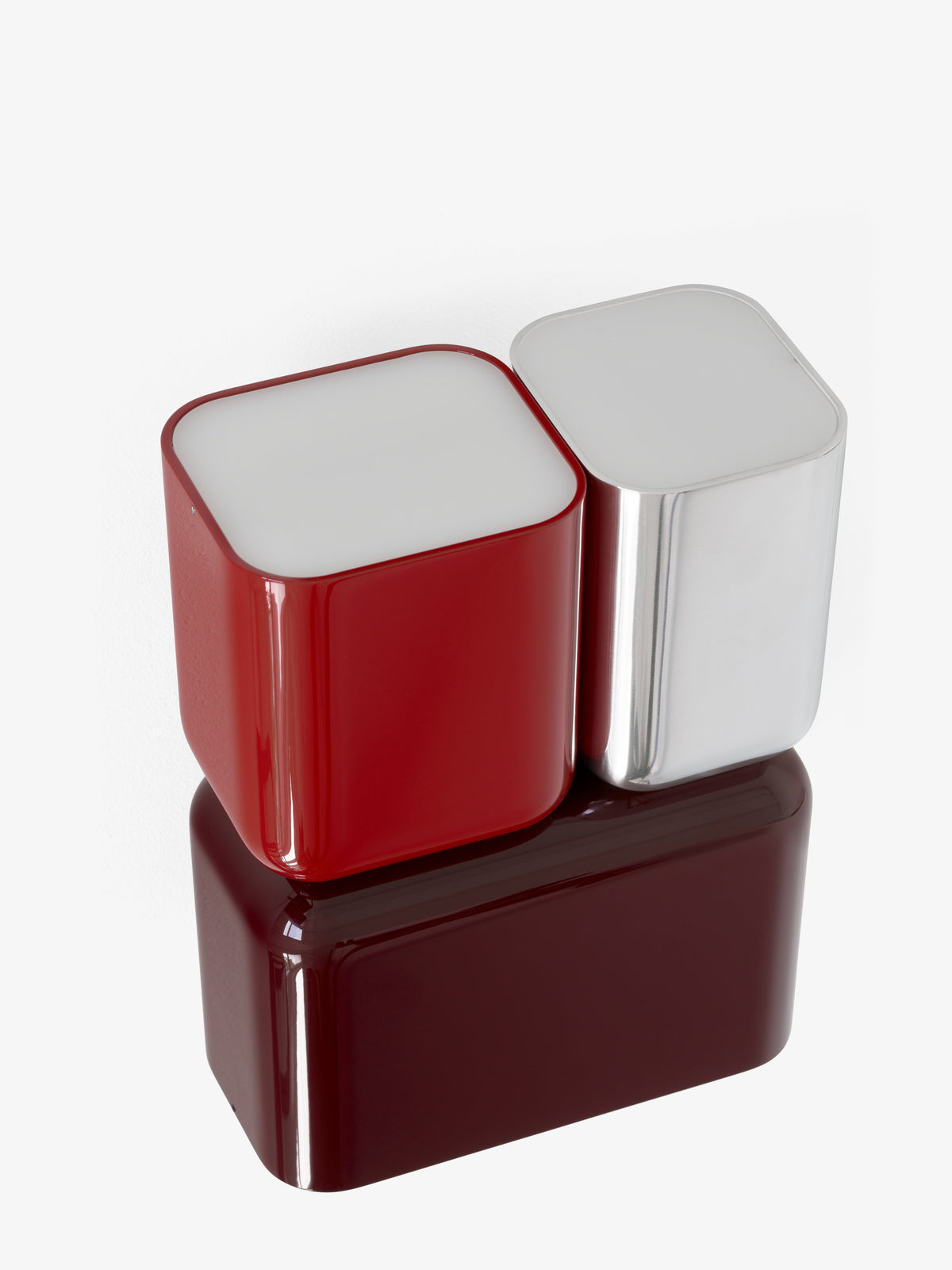 Wall lamp TABATA in burgundy with silver and red