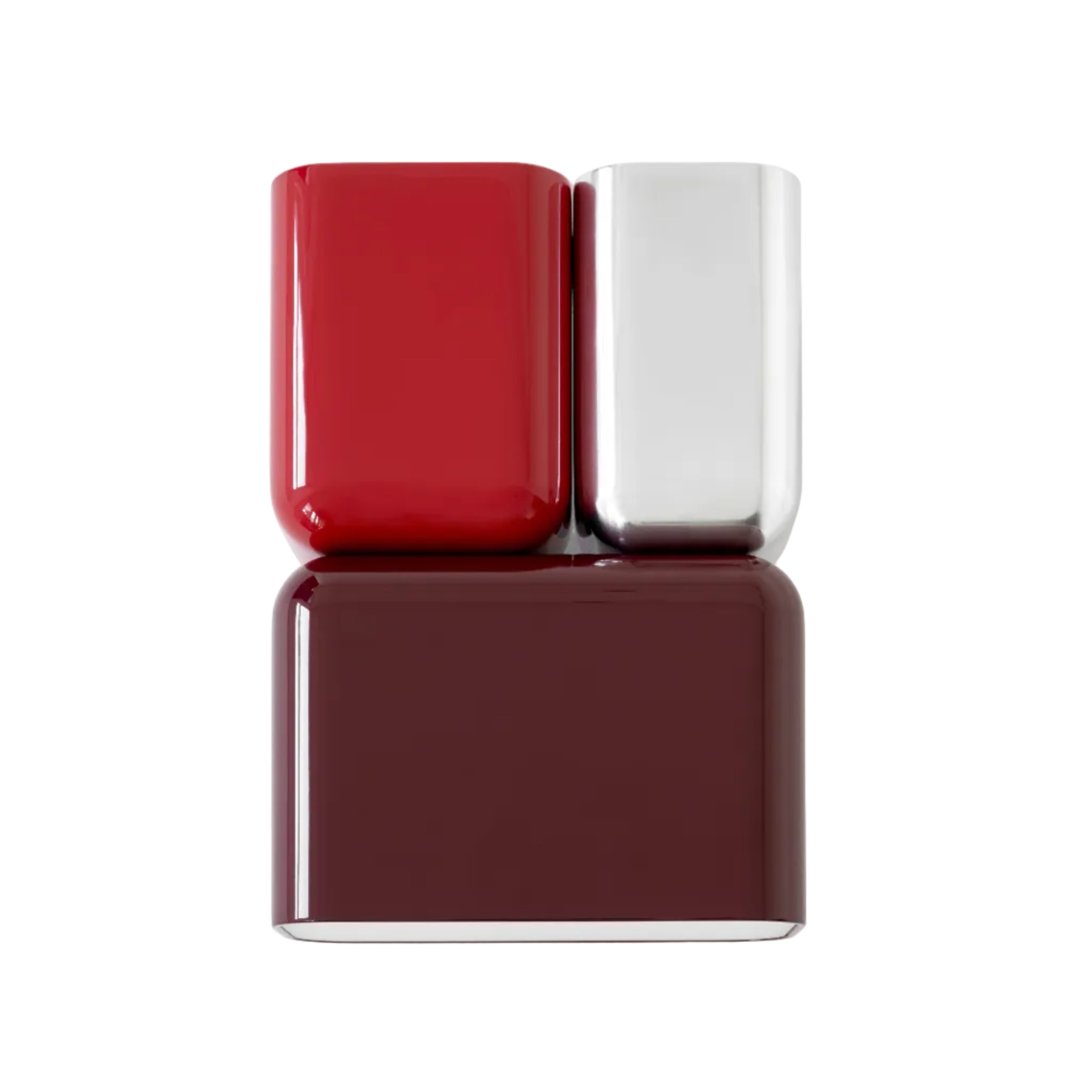 Wall lamp TABATA in burgundy with silver and red