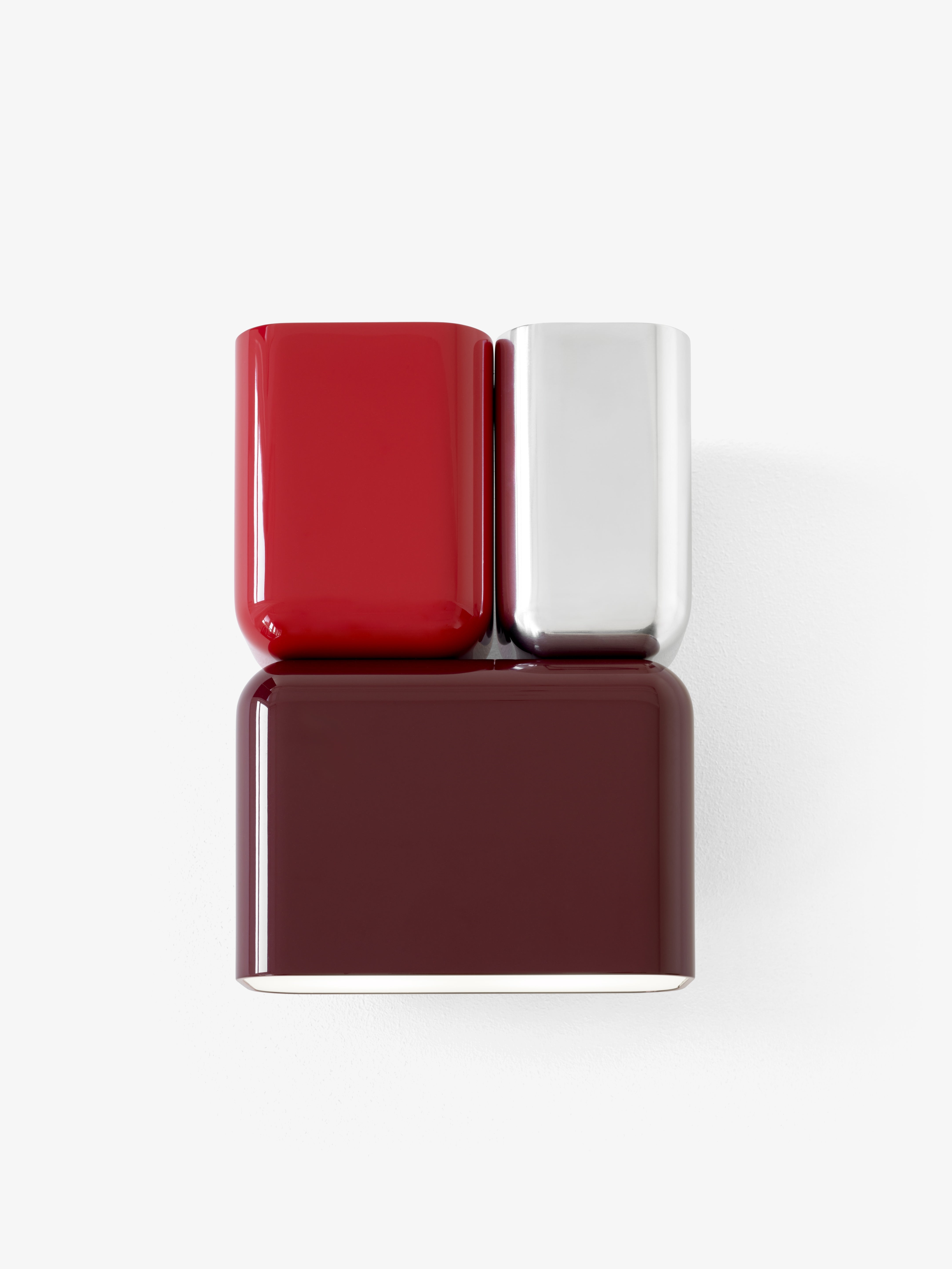 Wall lamp TABATA in burgundy with silver and red