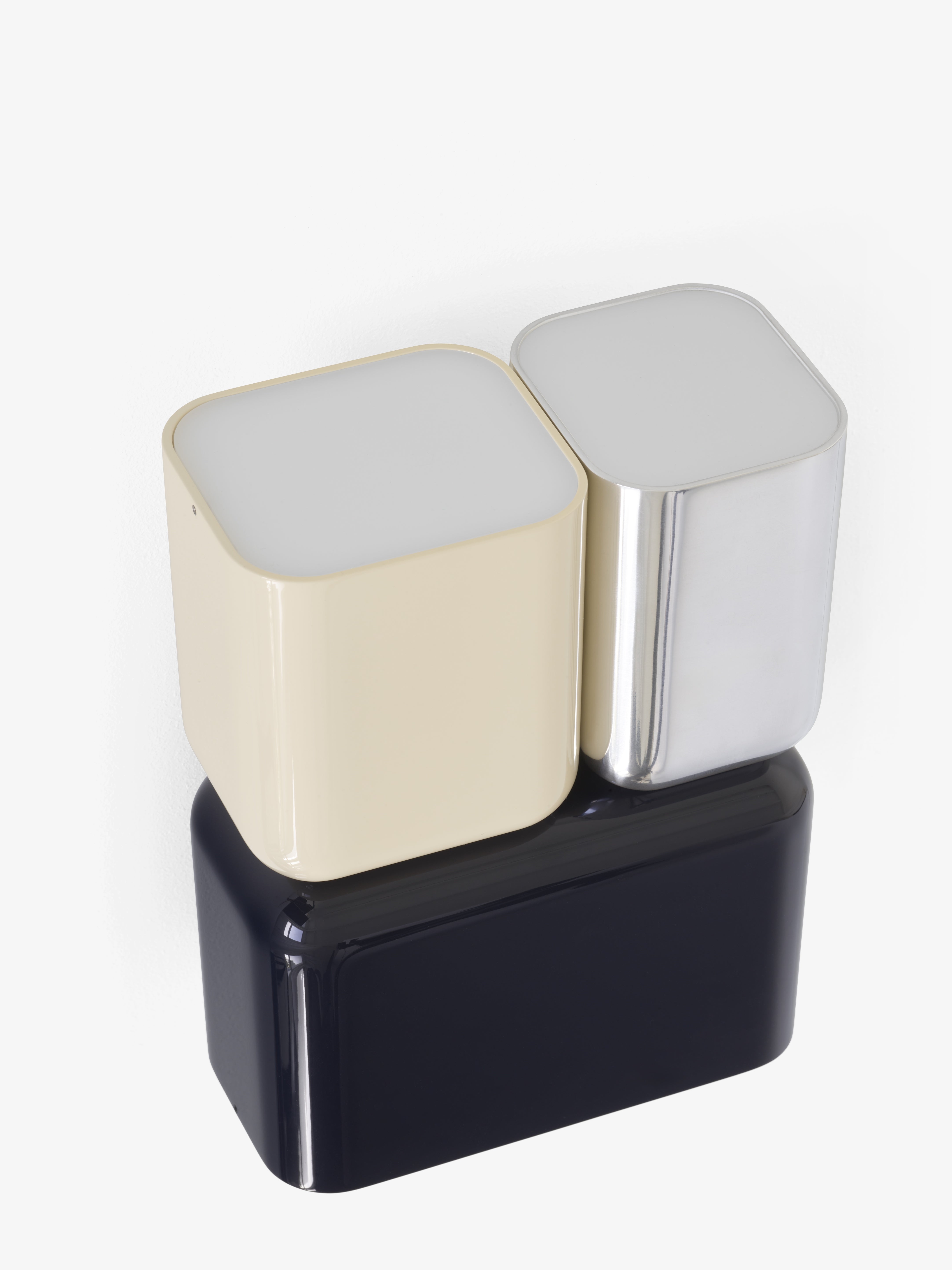 Wall lamp TABATA in navy blue with silver and beige