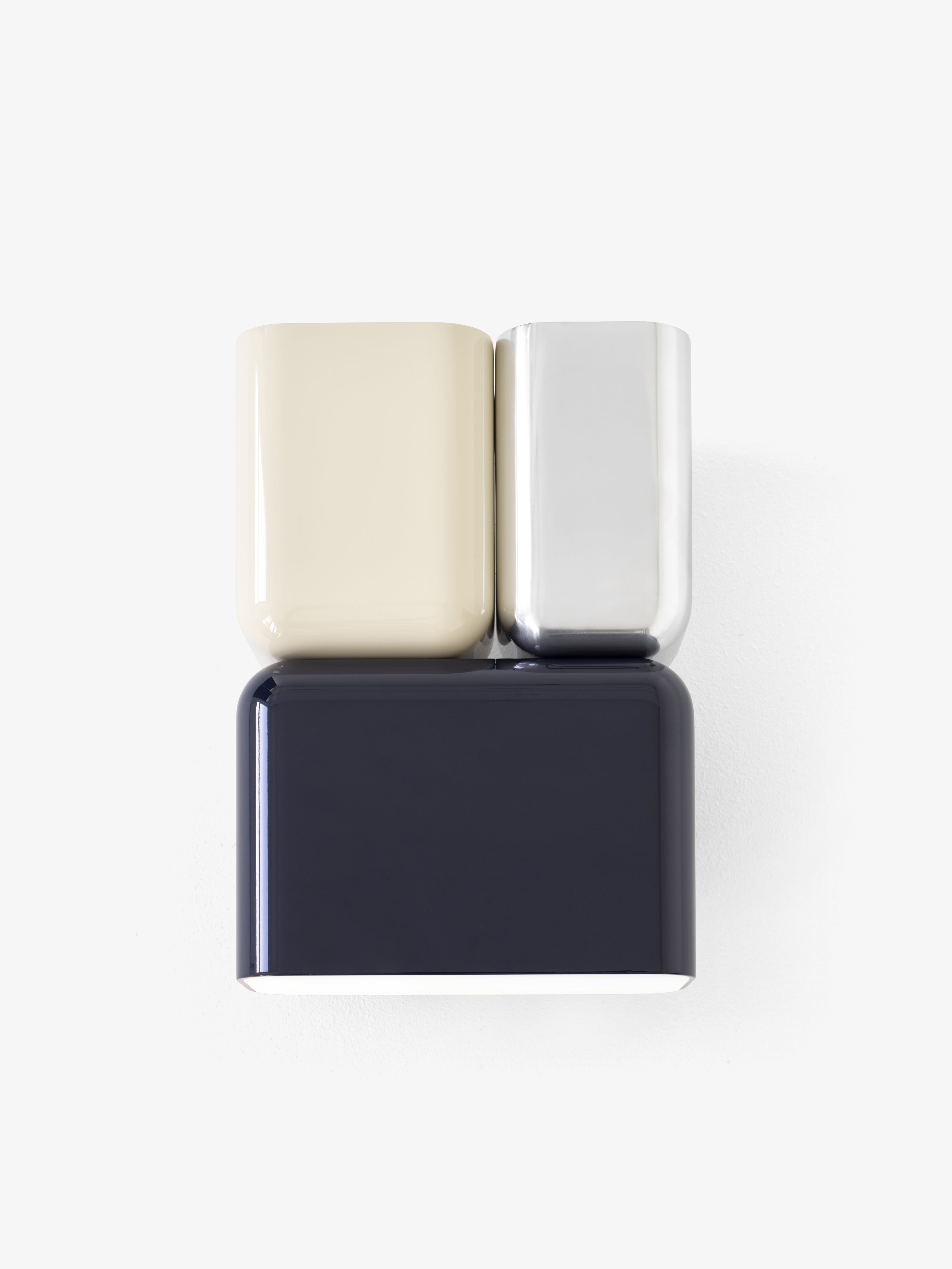 Wall lamp TABATA in navy blue with silver and beige