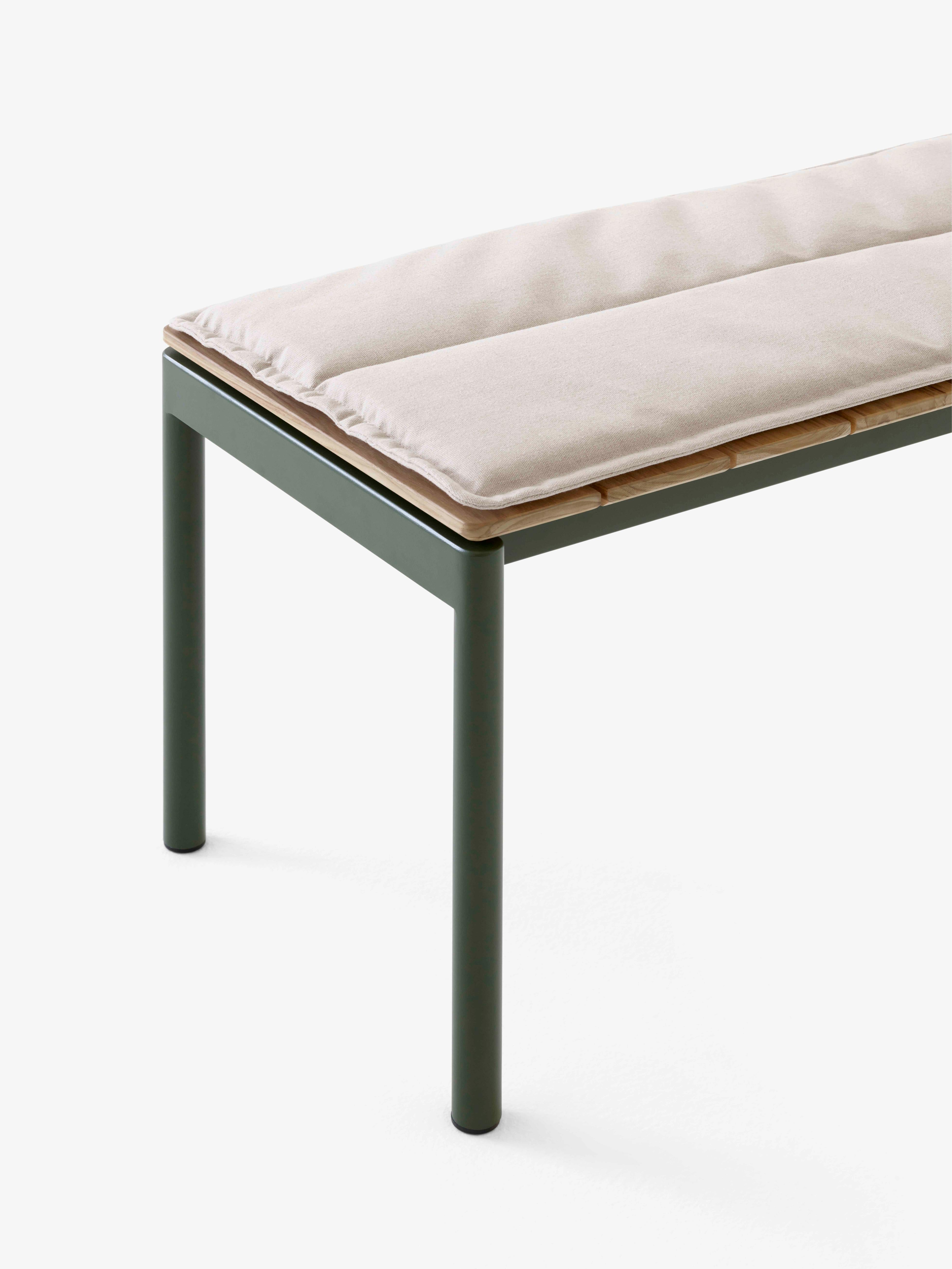 Outdoor bench VILLE teak wood with dark green base