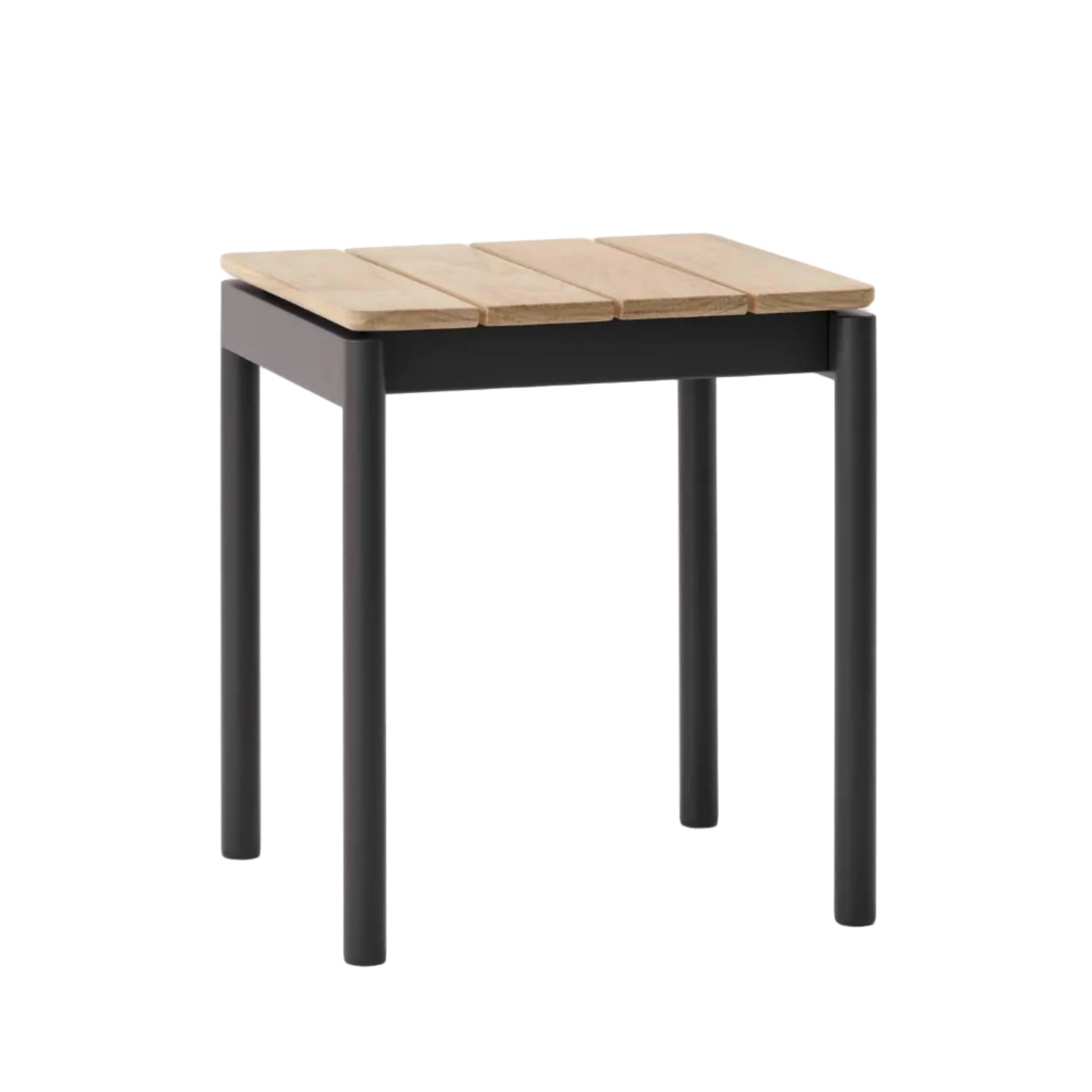 Outdoor stool VILLE AV47 teak wood with black base