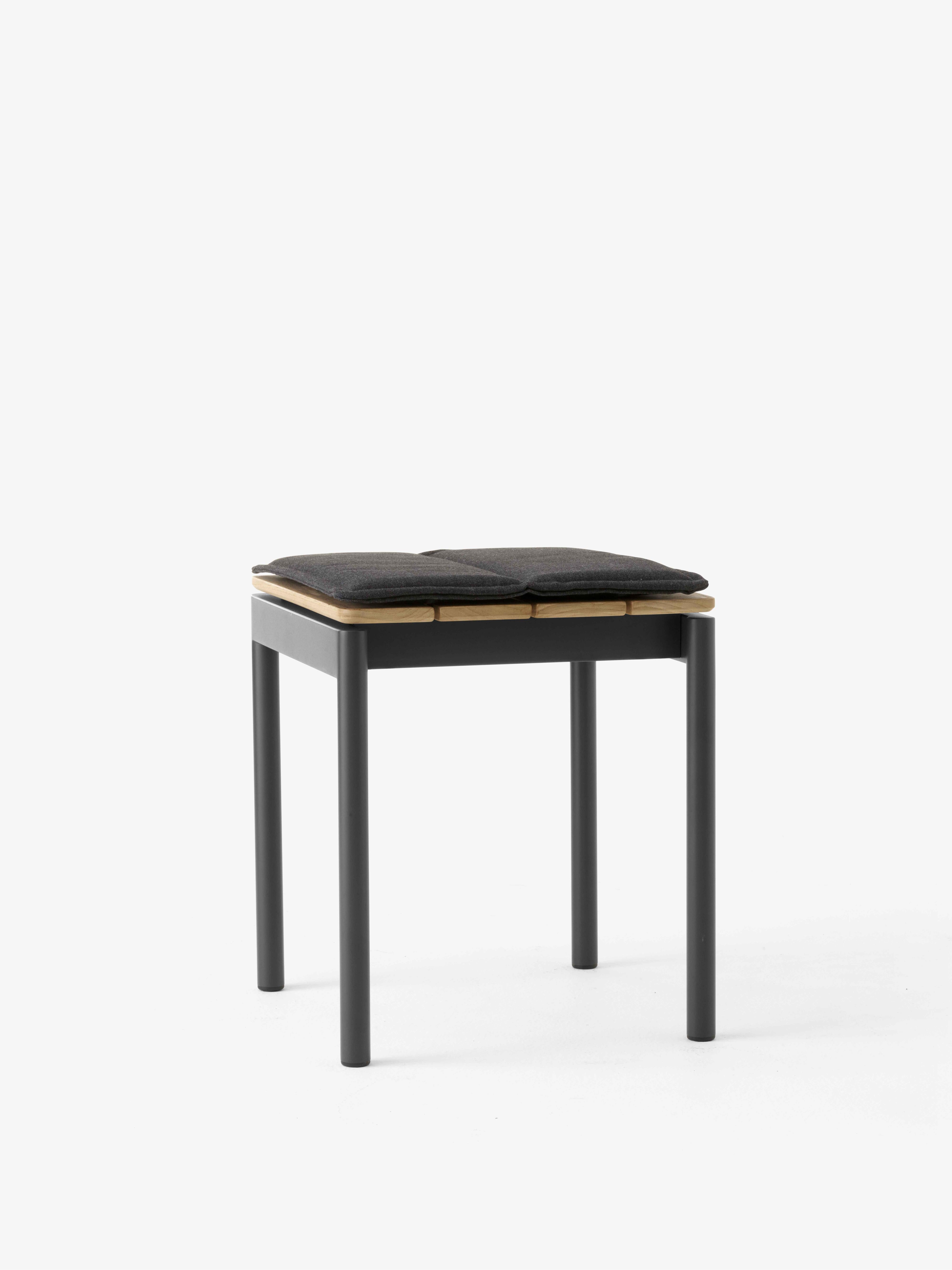 Outdoor stool VILLE AV47 teak wood with black base