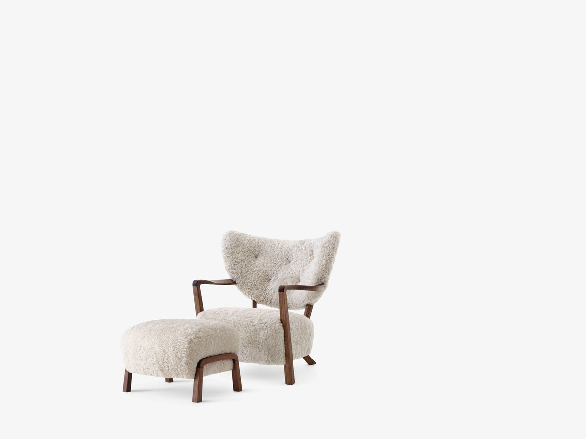 Upholstered WULFF ATD2 Armchair with Walnut Base