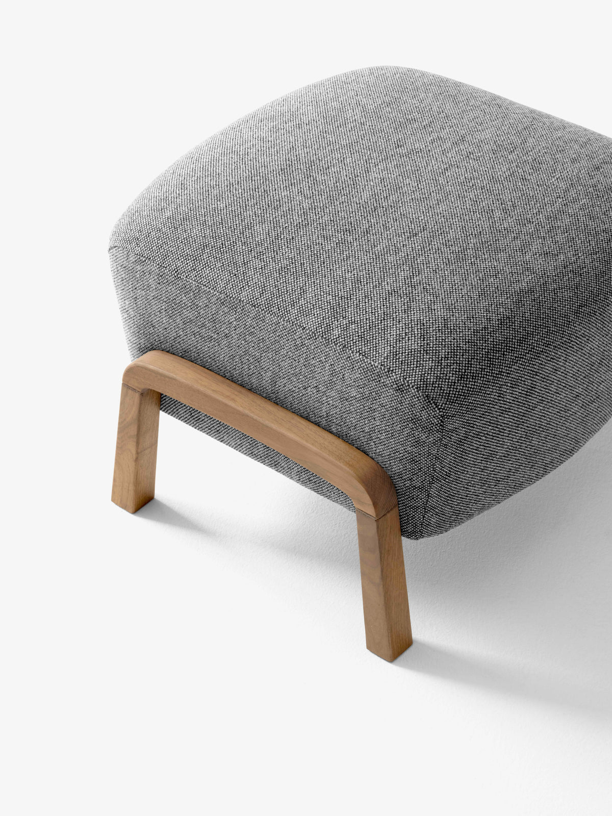 Upholstered WULFF ATD3 Footstool with Oak Base
