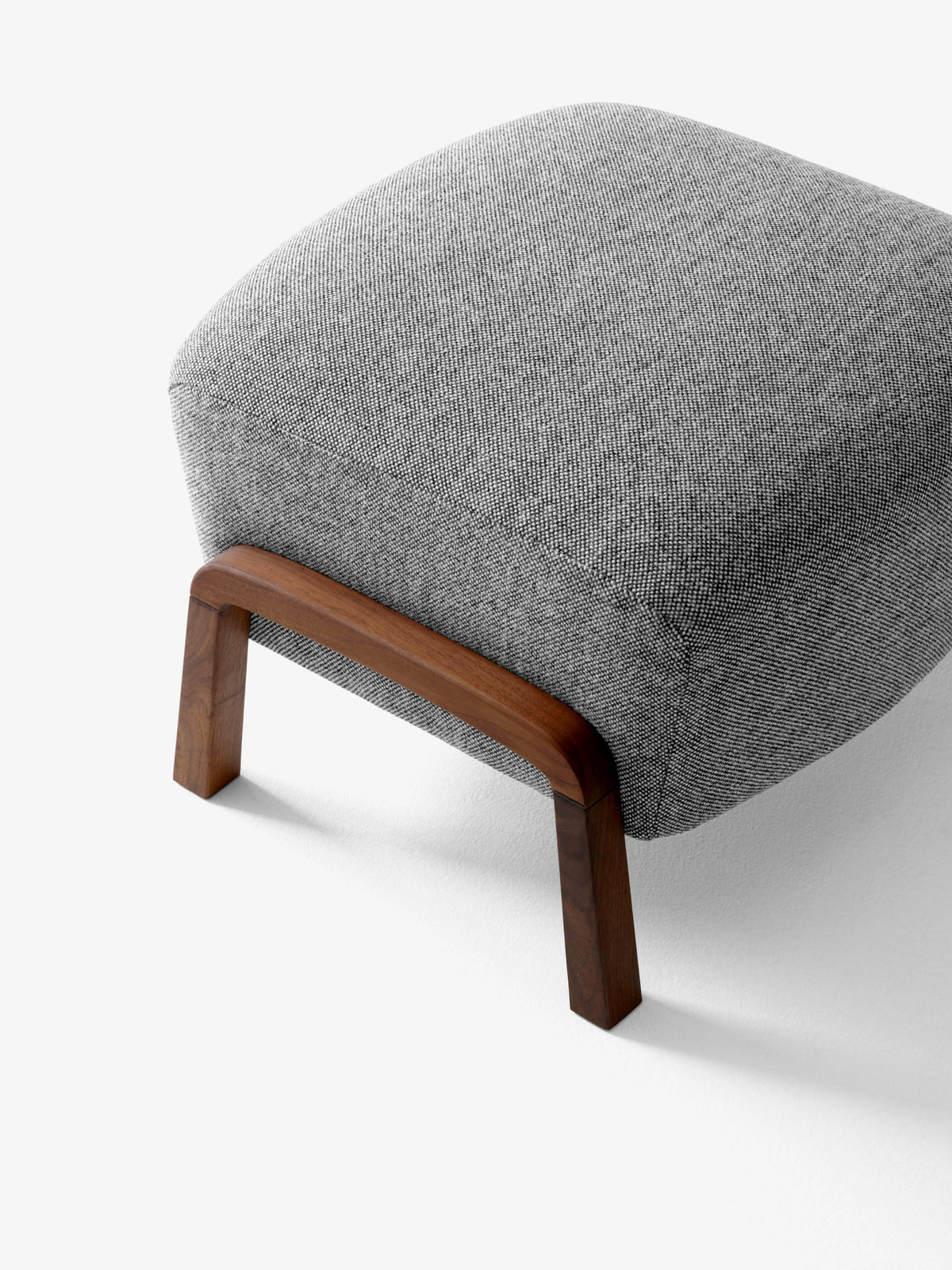 Upholstered WULFF ATD3 Footstool with Walnut Base