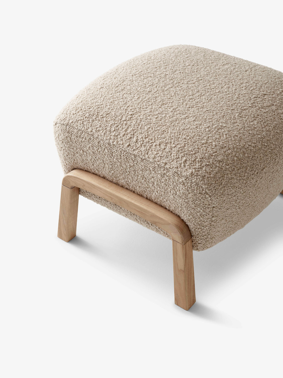 Upholstered WULFF ATD3 Footstool with Oak Base