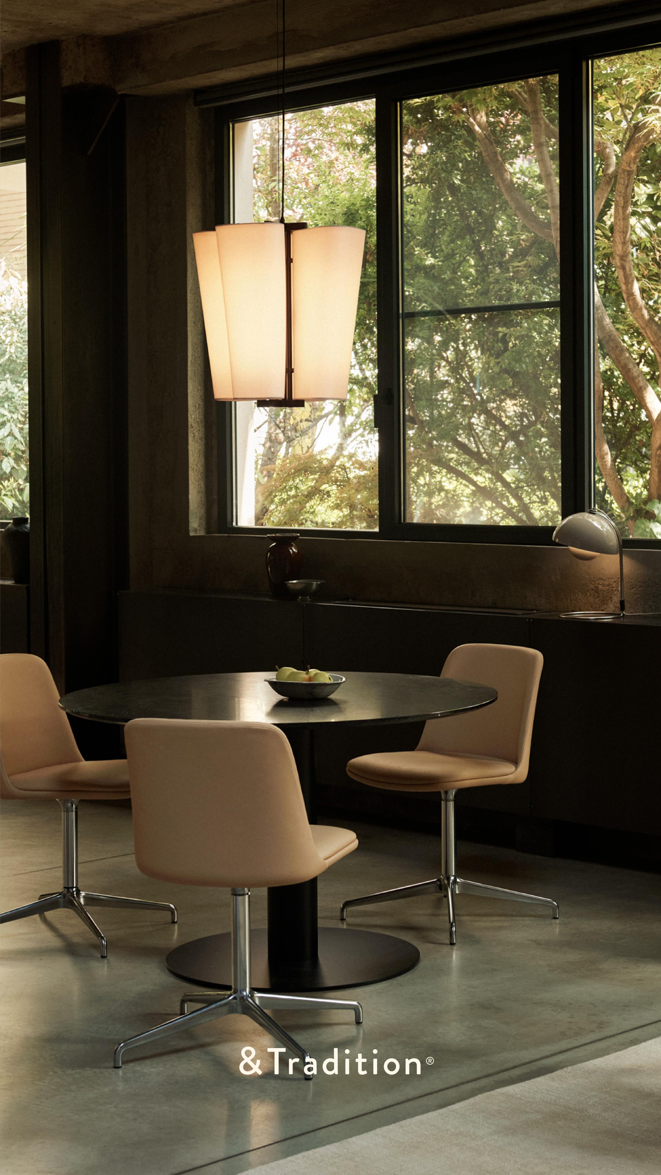 BELLA pendant lamp in beige with a brown finish