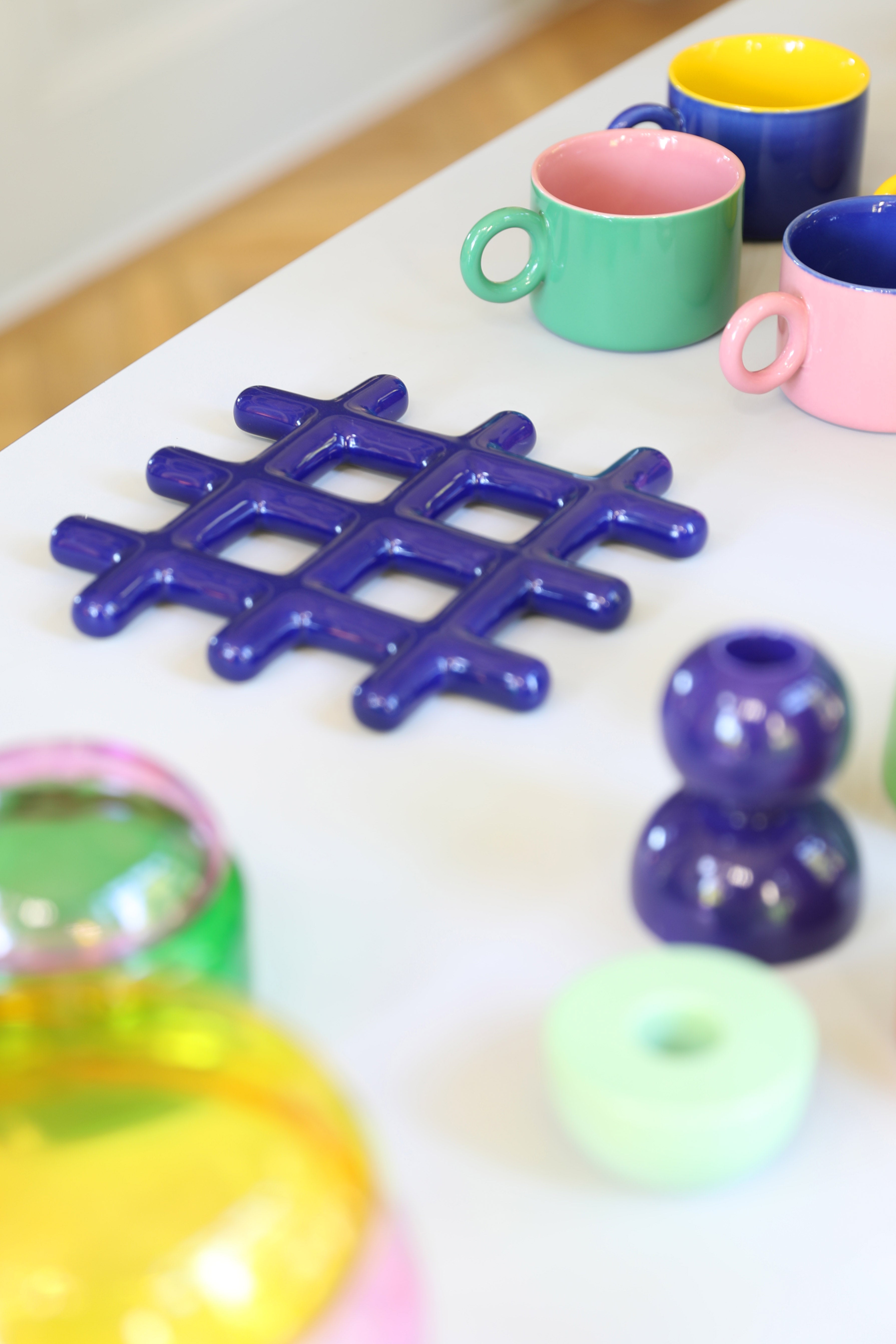 GRID coaster blue