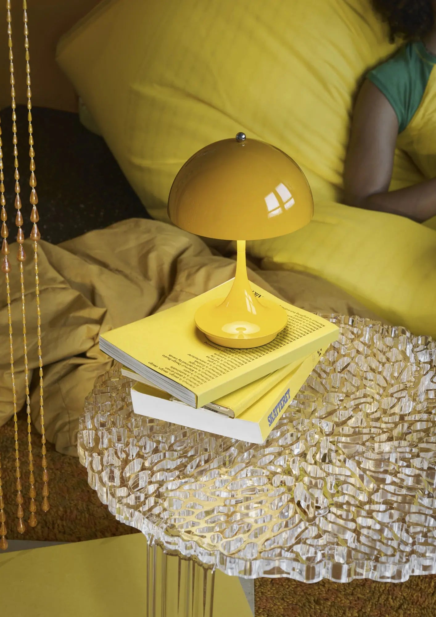 Lampa przenośna PANTHELLA 160 żółty ze ściemniaczem