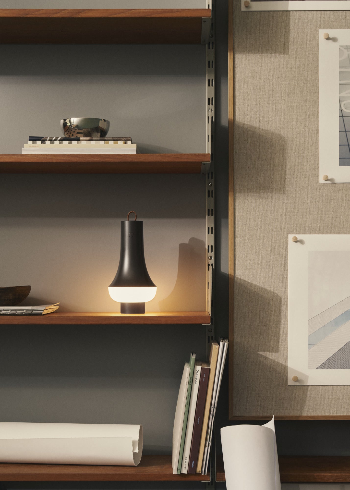 Tragbare Lampe TOMOSHI dunkelbraun