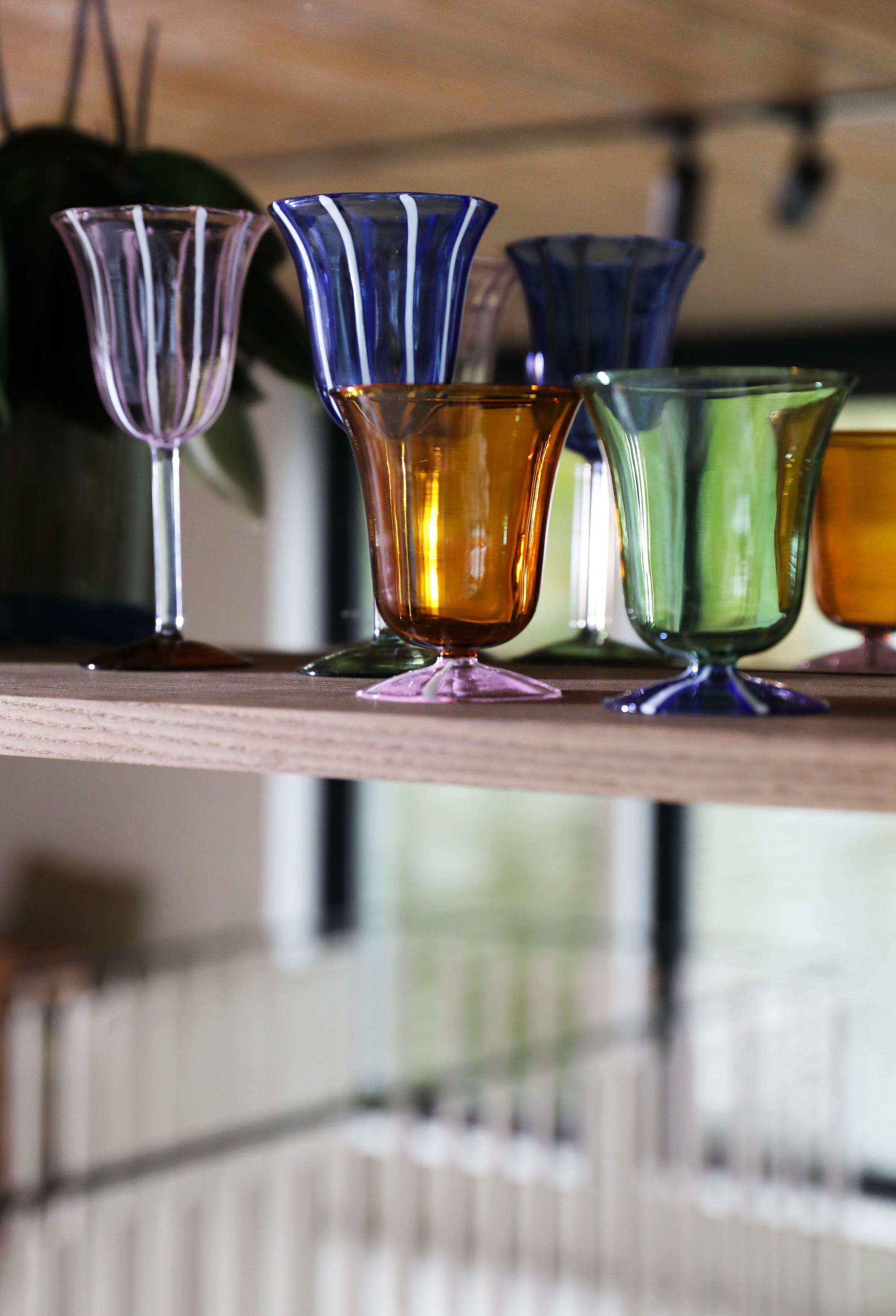 EVE glass set green with blue