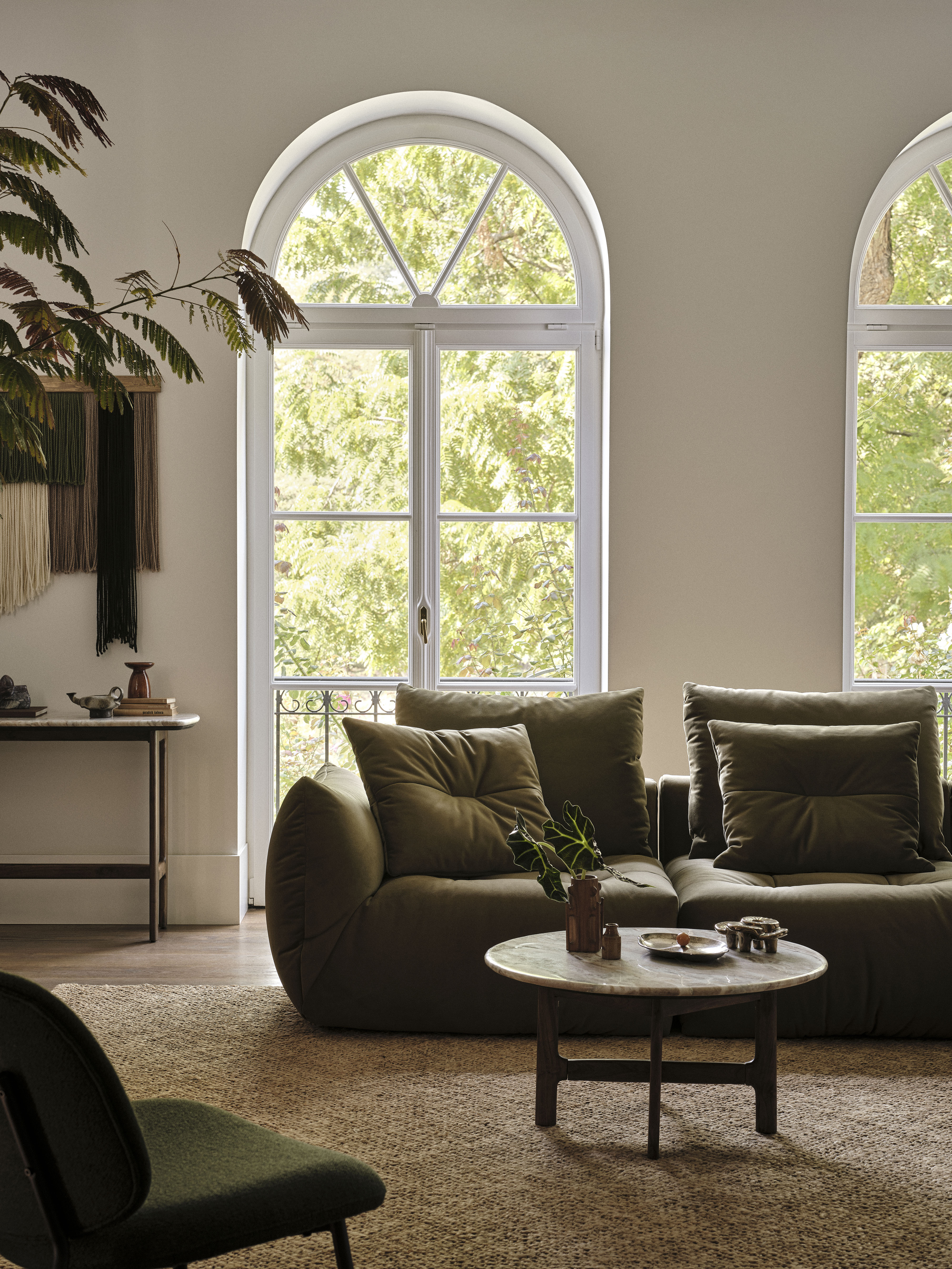 Velvet Modular Right Corner Sofa, "Bloom", 3 Seats, Ecru, 316x216x95
Made in Europe