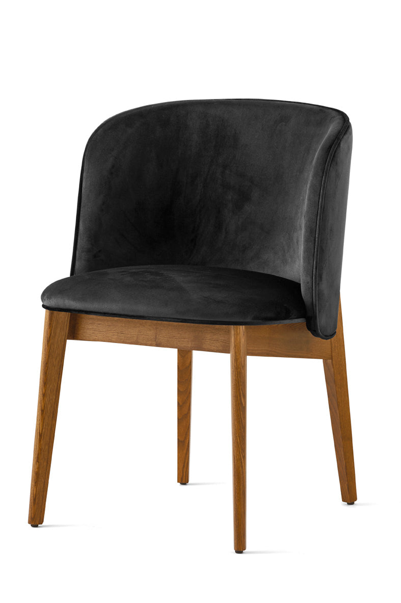 ABREY Armchair Upholstered with Walnut Base