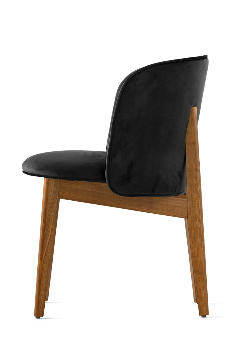 ABREY Armchair Upholstered with Walnut Base