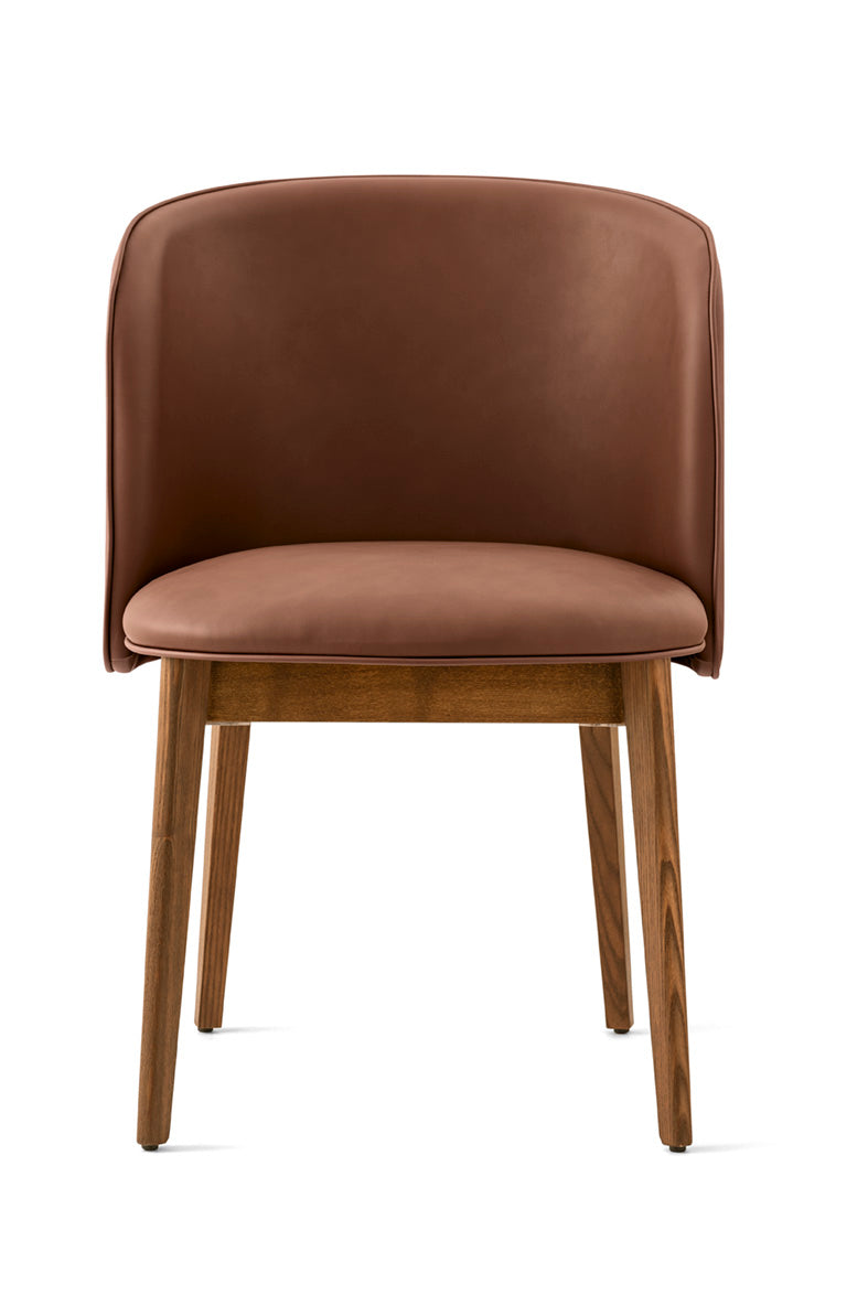 ABREY Armchair Upholstered with Walnut Base