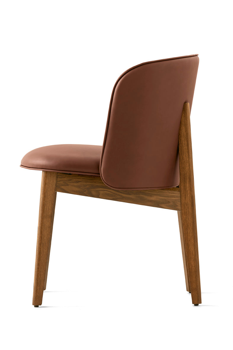 ABREY Armchair Upholstered with Walnut Base