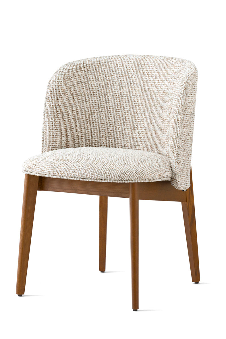 ABREY Armchair Upholstered with Walnut Base