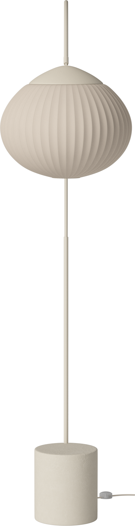 Acorn floor lamp beige with a base made of cream concrete