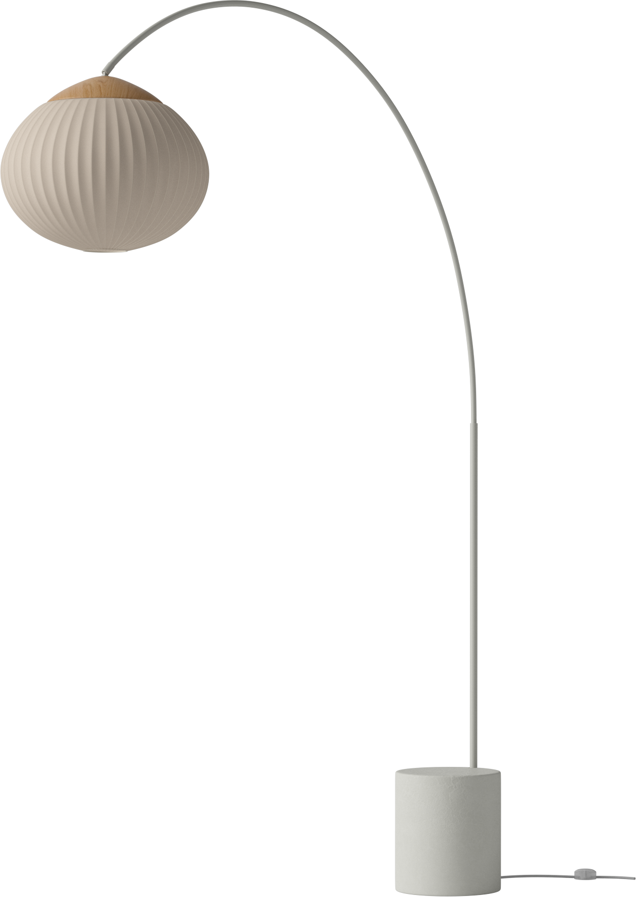 Acorn floor lamp Beige with a base made of gray concrete