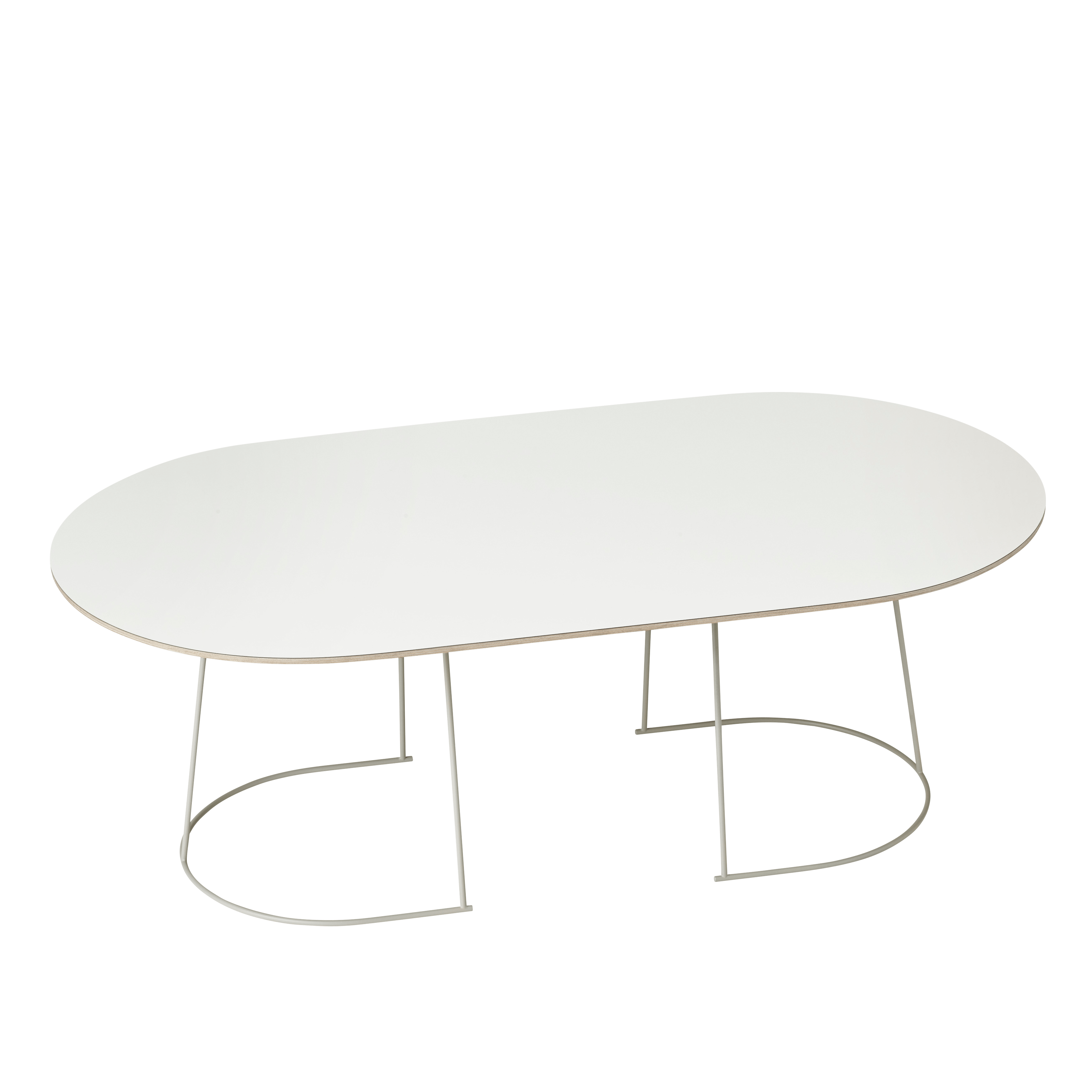 AIRY coffee table with nanolaminate and a broken white base