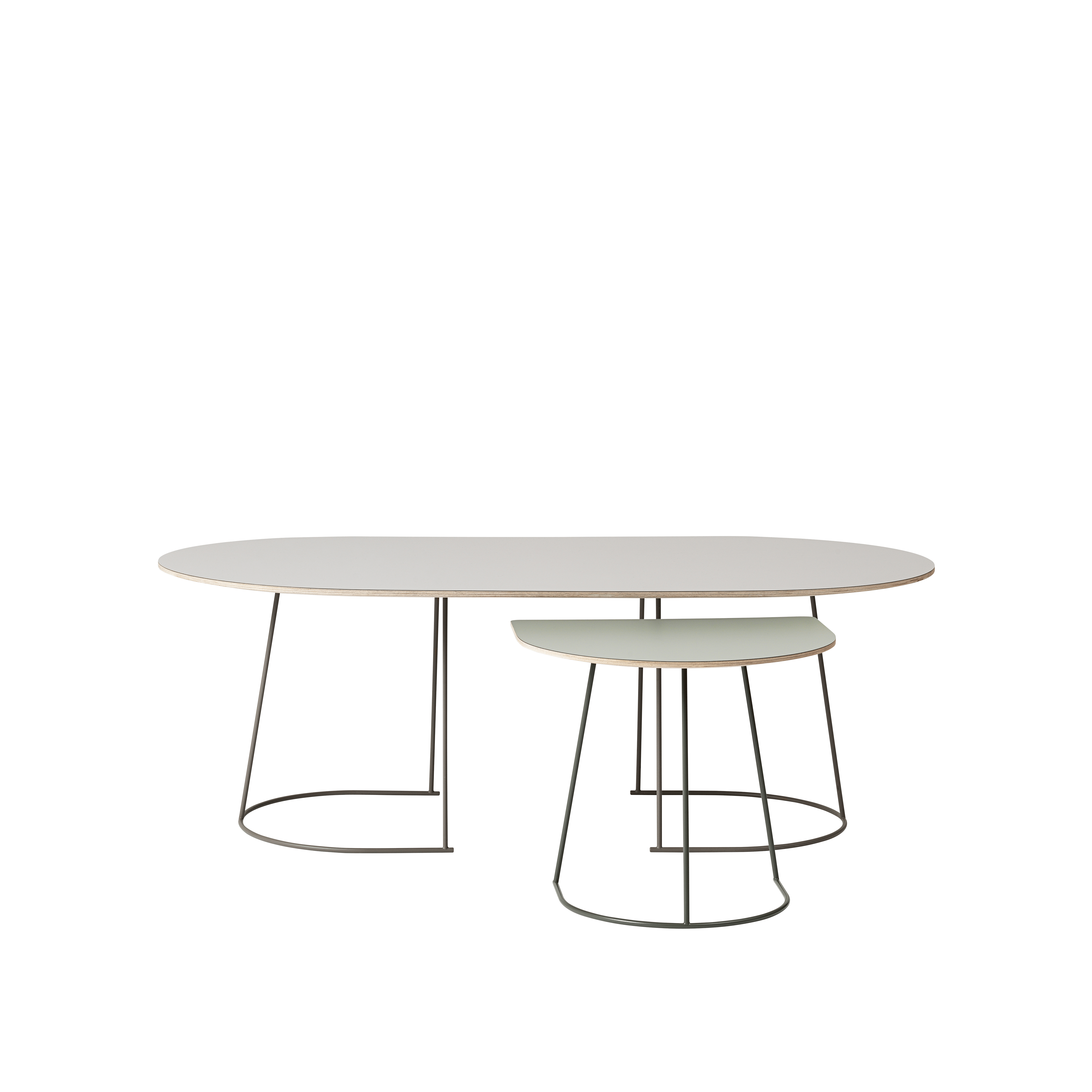 AIRY Coffee Table in Gray Nanolaminate with Dark Gray Base