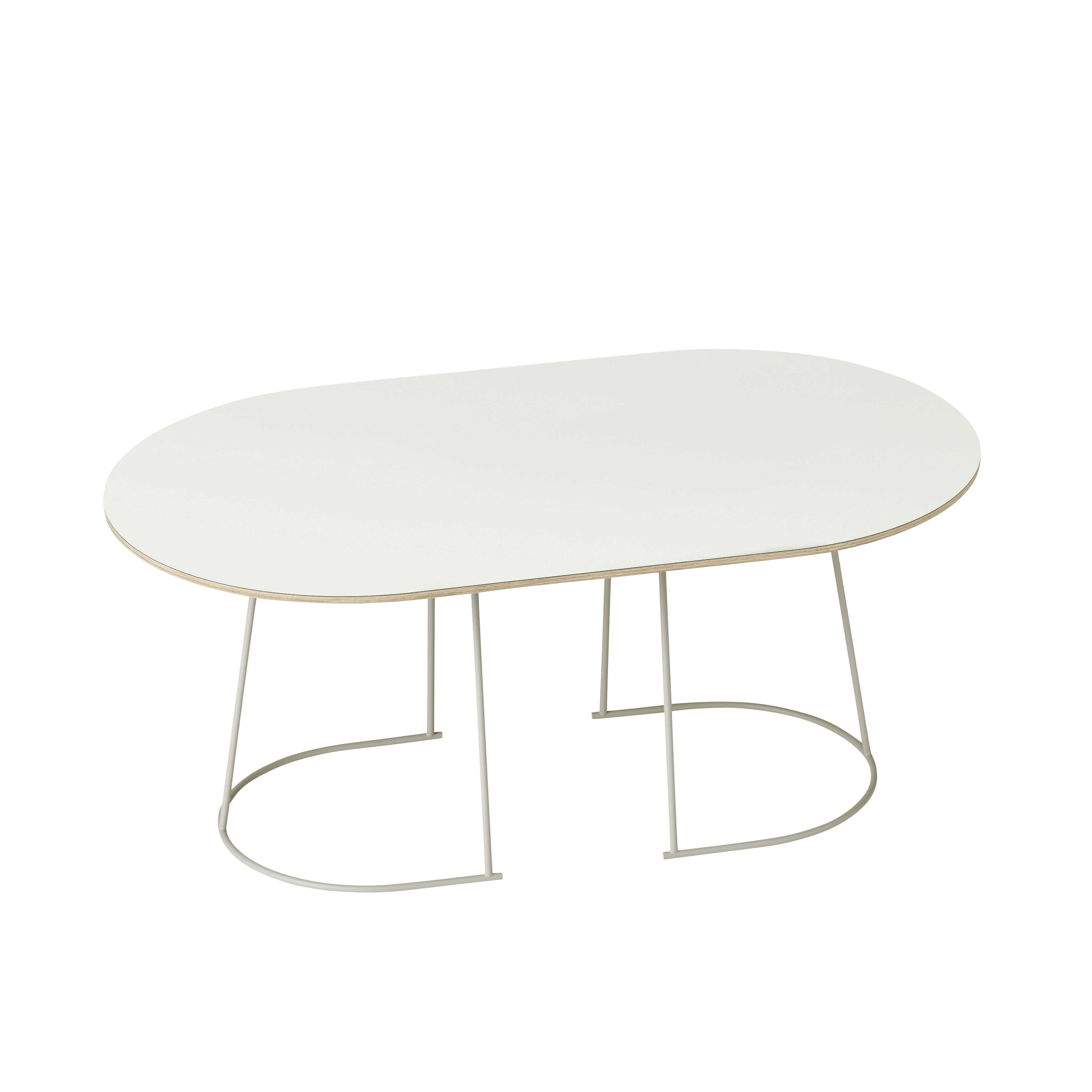 AIRY coffee table with nanolaminate and a broken white base