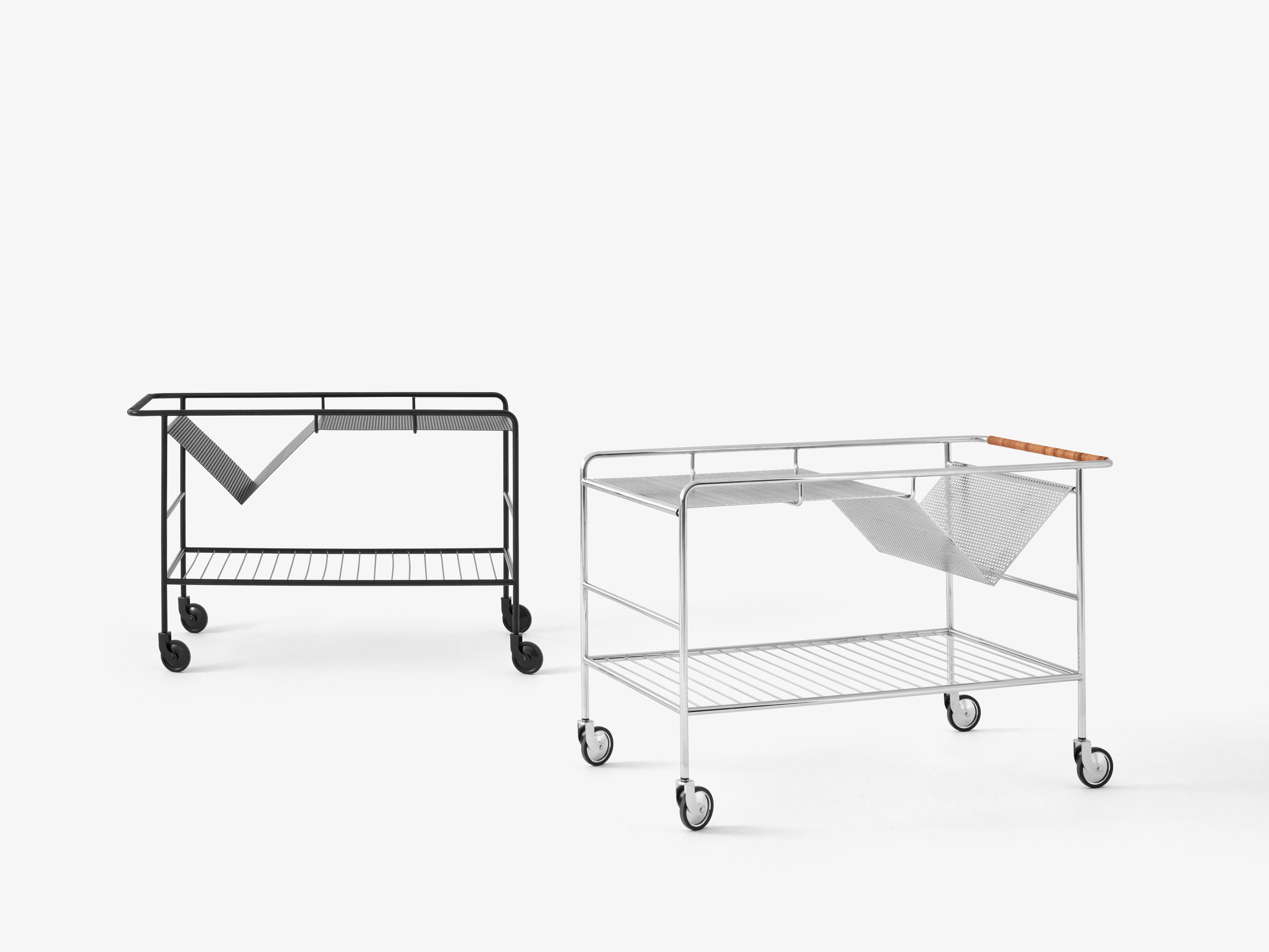 ALIMA NDS1 Cart in Matte Black with Lacquered Walnut Wood