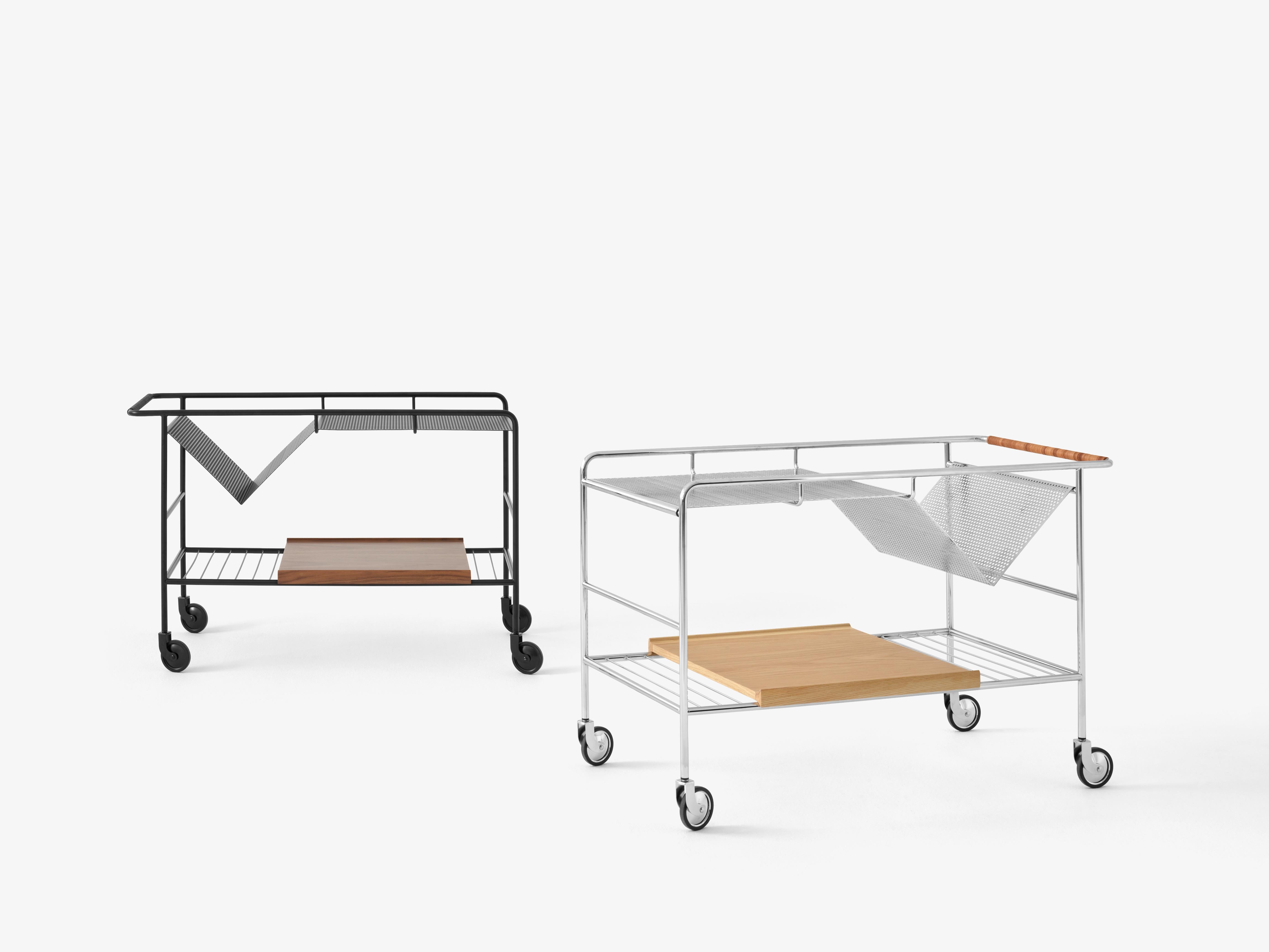 ALIMA NDS1 Cart in Matte Black with Lacquered Walnut Wood