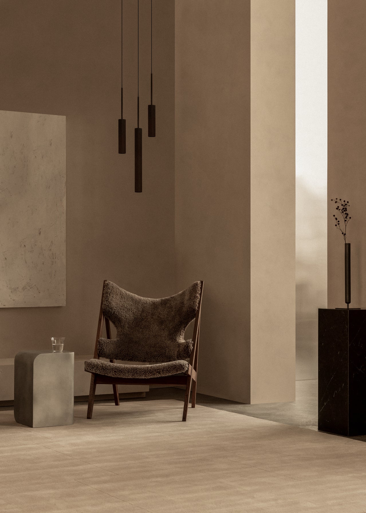 Tubular Canopy Pendant Lamp brown