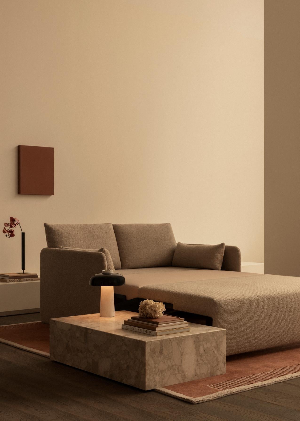 Sofa z funkcją spania 2-osobowa 0FFSET jasnobeżowy