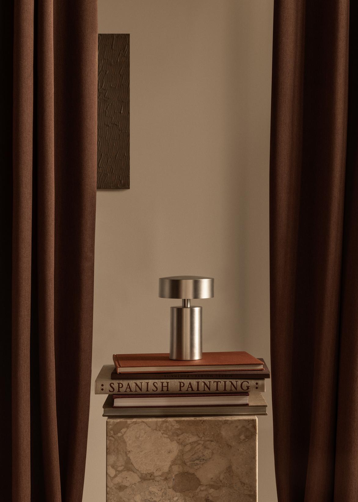 Tragbare Lampe COLUMN poliertes Aluminium