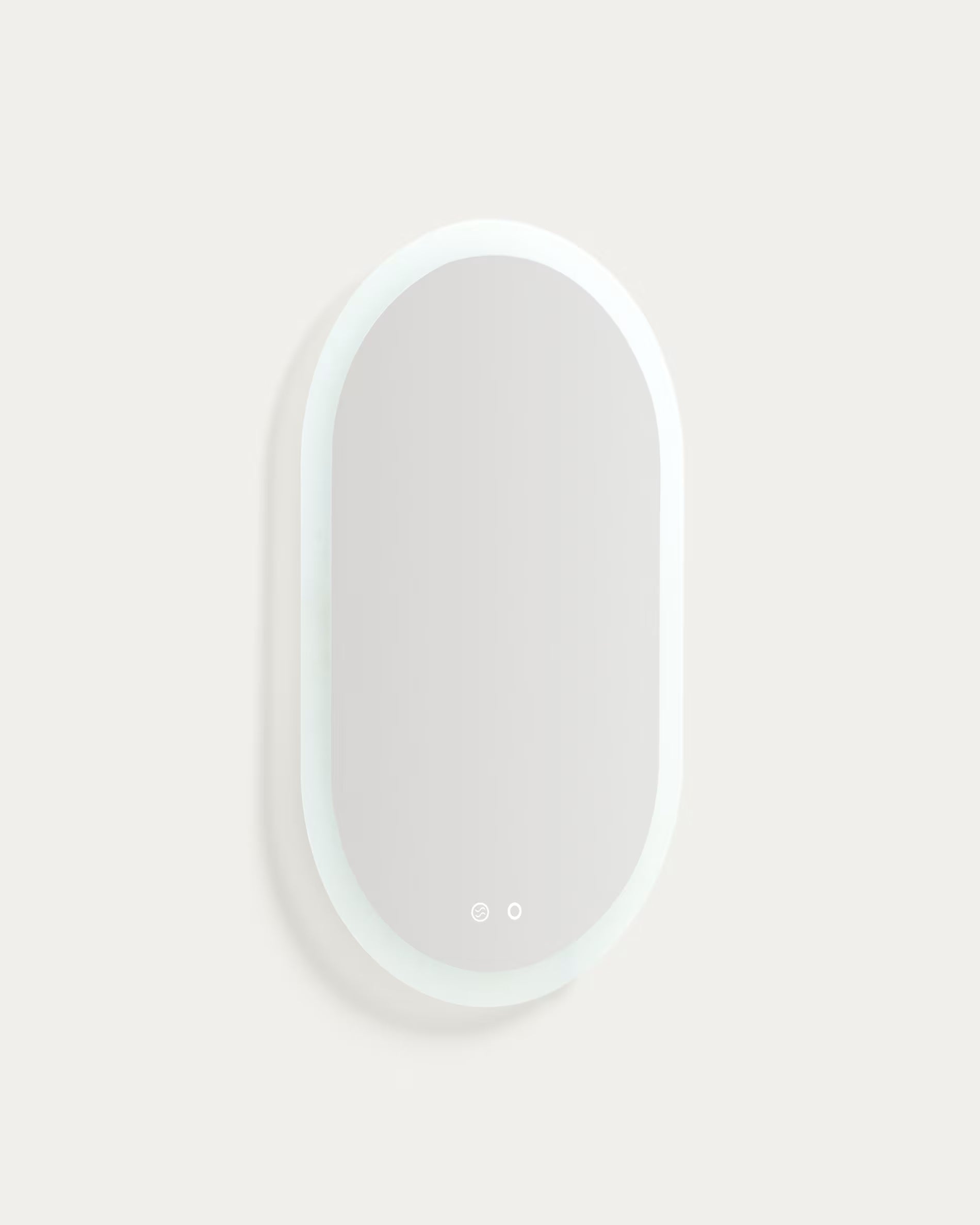 Oval illuminated bathroom mirror MERVI white