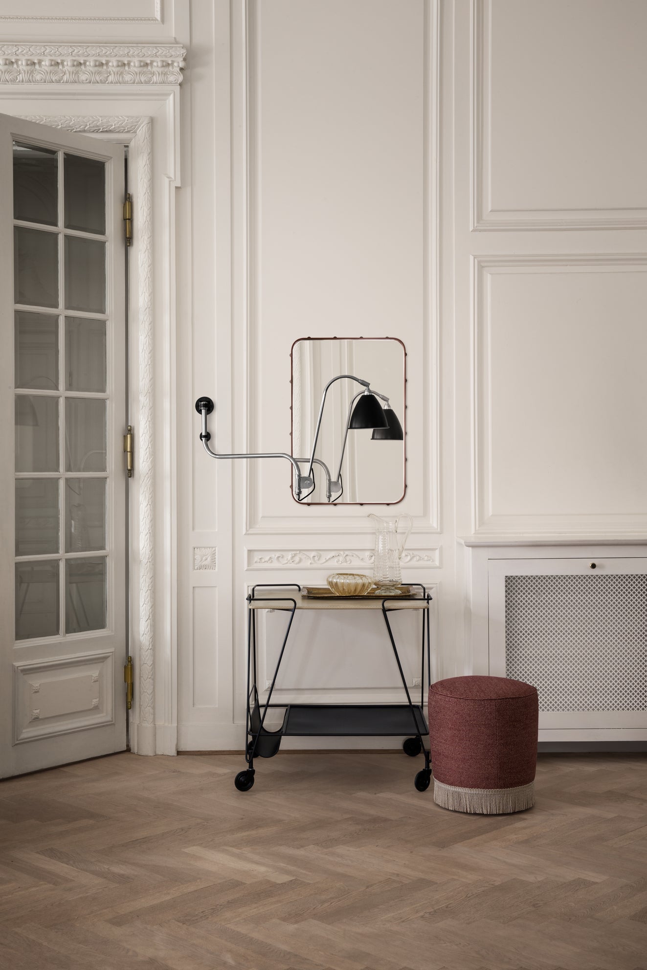 ADNET Mirror brown leather