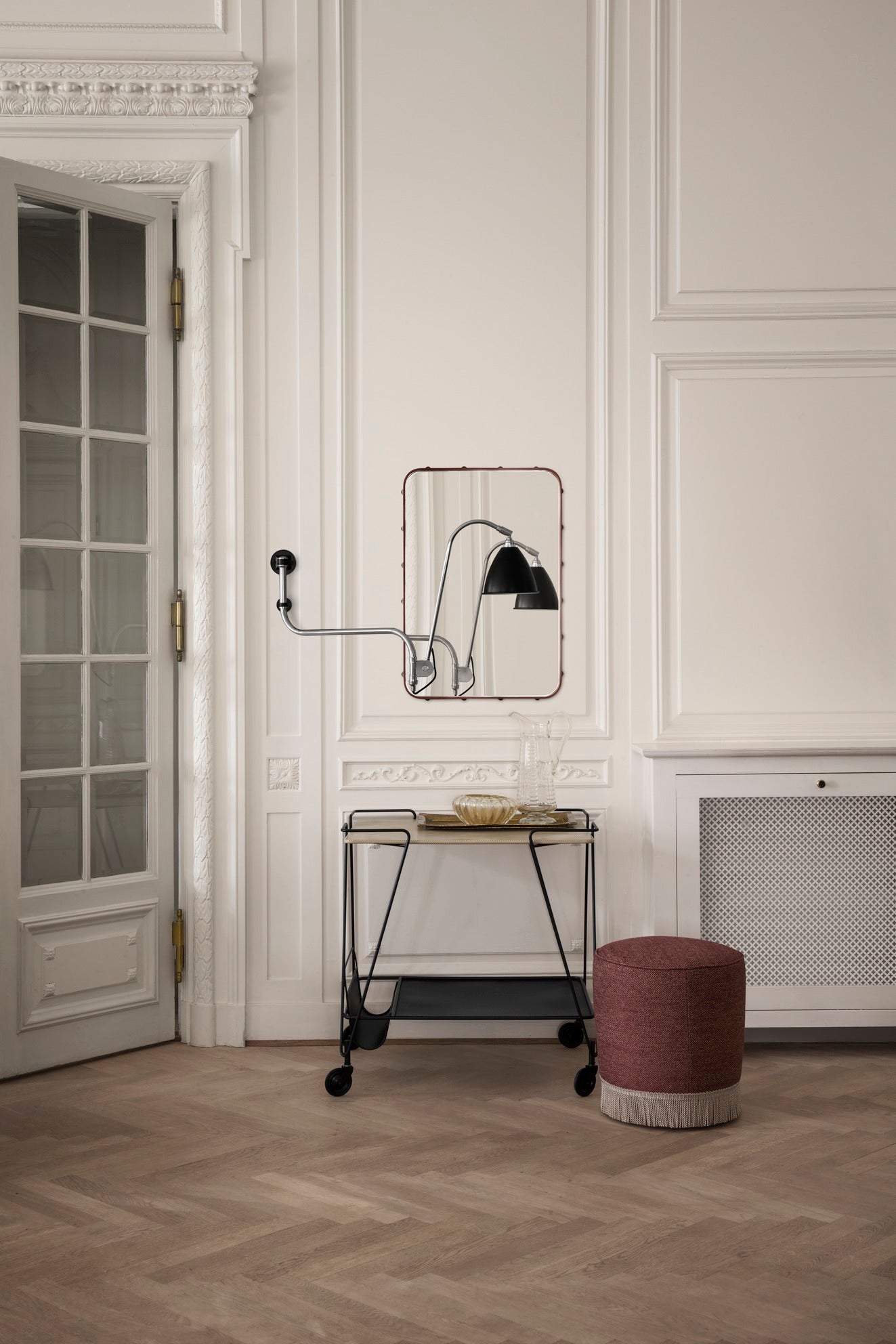 ADNET Mirror brown leather